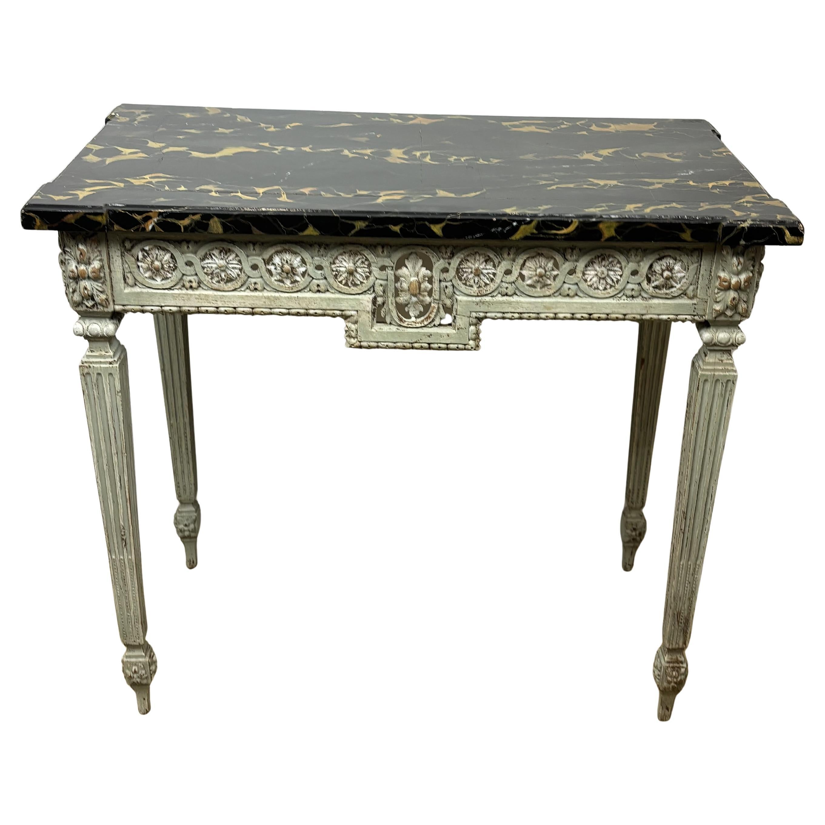 Carved And Lacquered Wooden Console, Early 19th Century Circa 1800-1820, France For Sale
