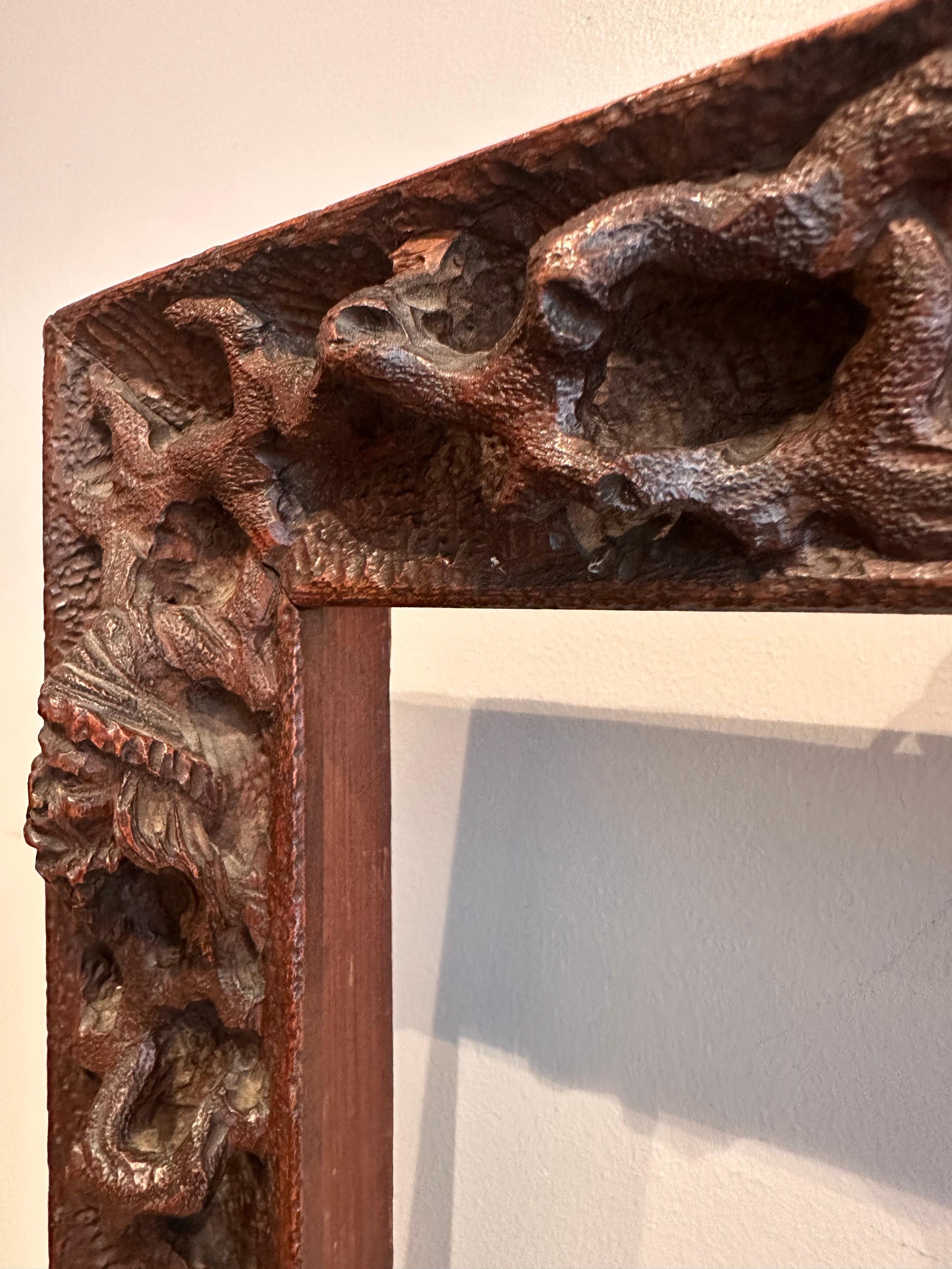 Carved and Openwork Wooden Frame, Austria, Early 19th C. For Sale 9