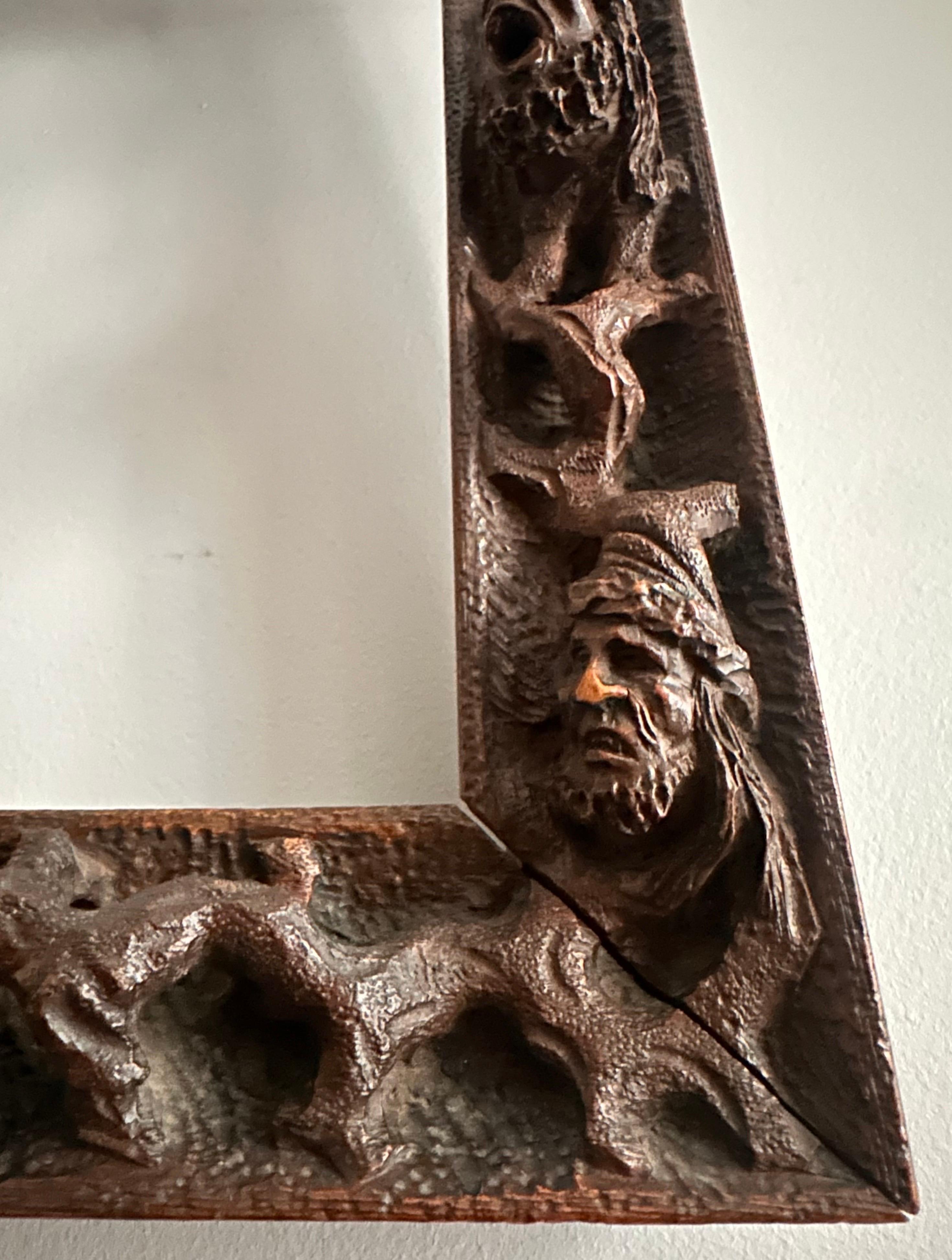 Carved and Openwork Wooden Frame, Austria, Early 19th C. For Sale 10