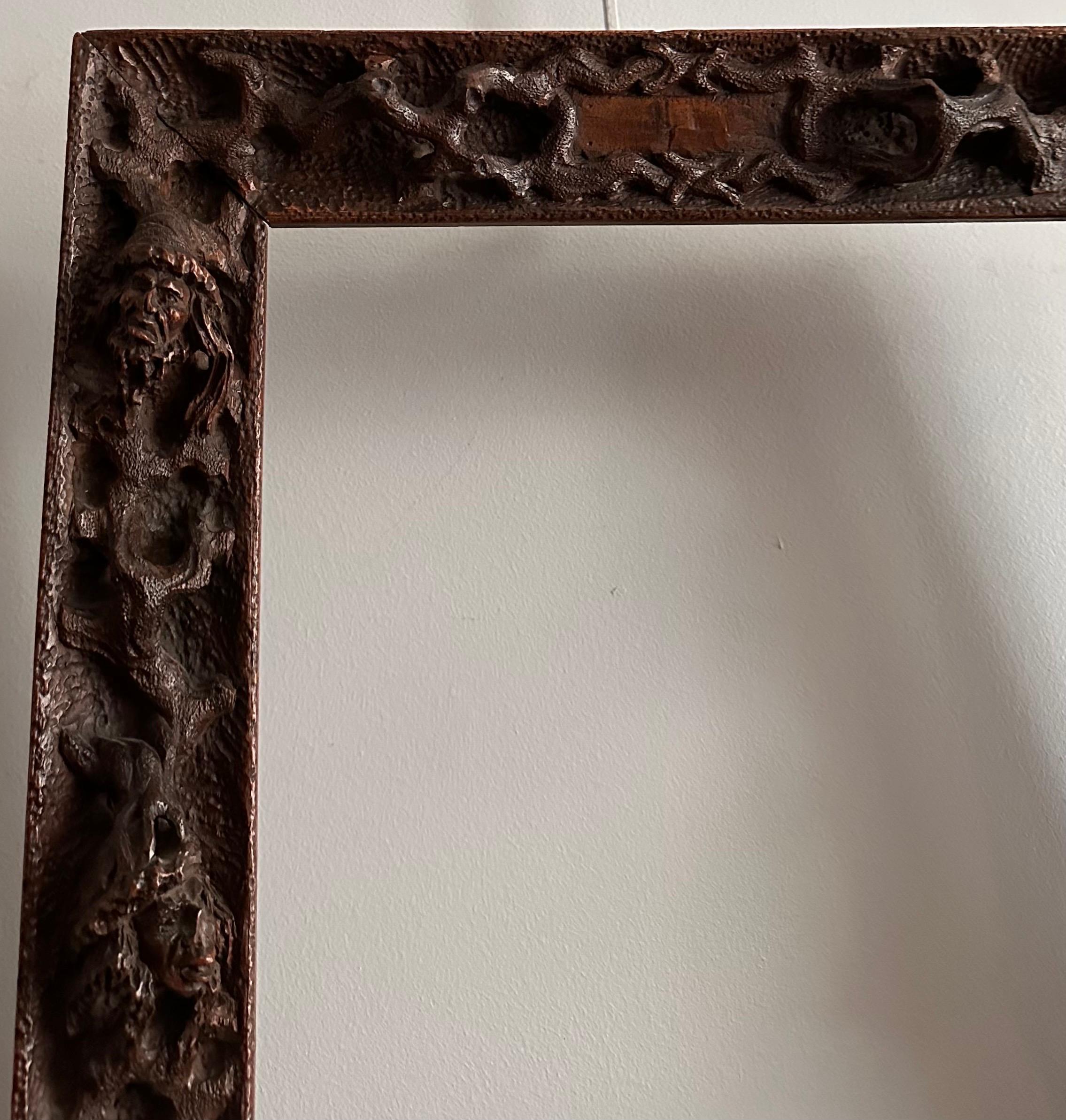 Carved and Openwork Wooden Frame, Austria, Early 19th C. For Sale 11