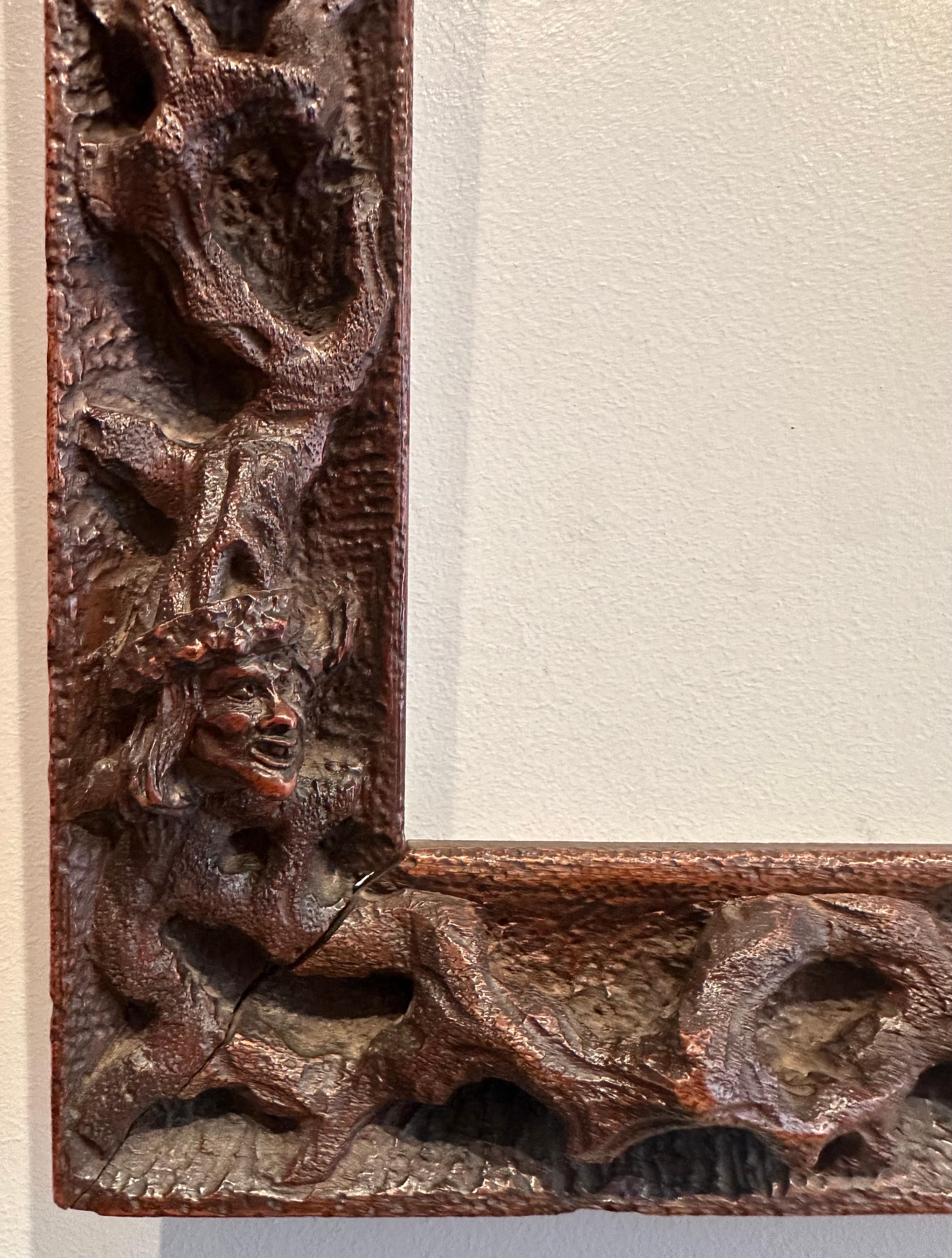 19th Century Carved and Openwork Wooden Frame, Austria, Early 19th C. For Sale