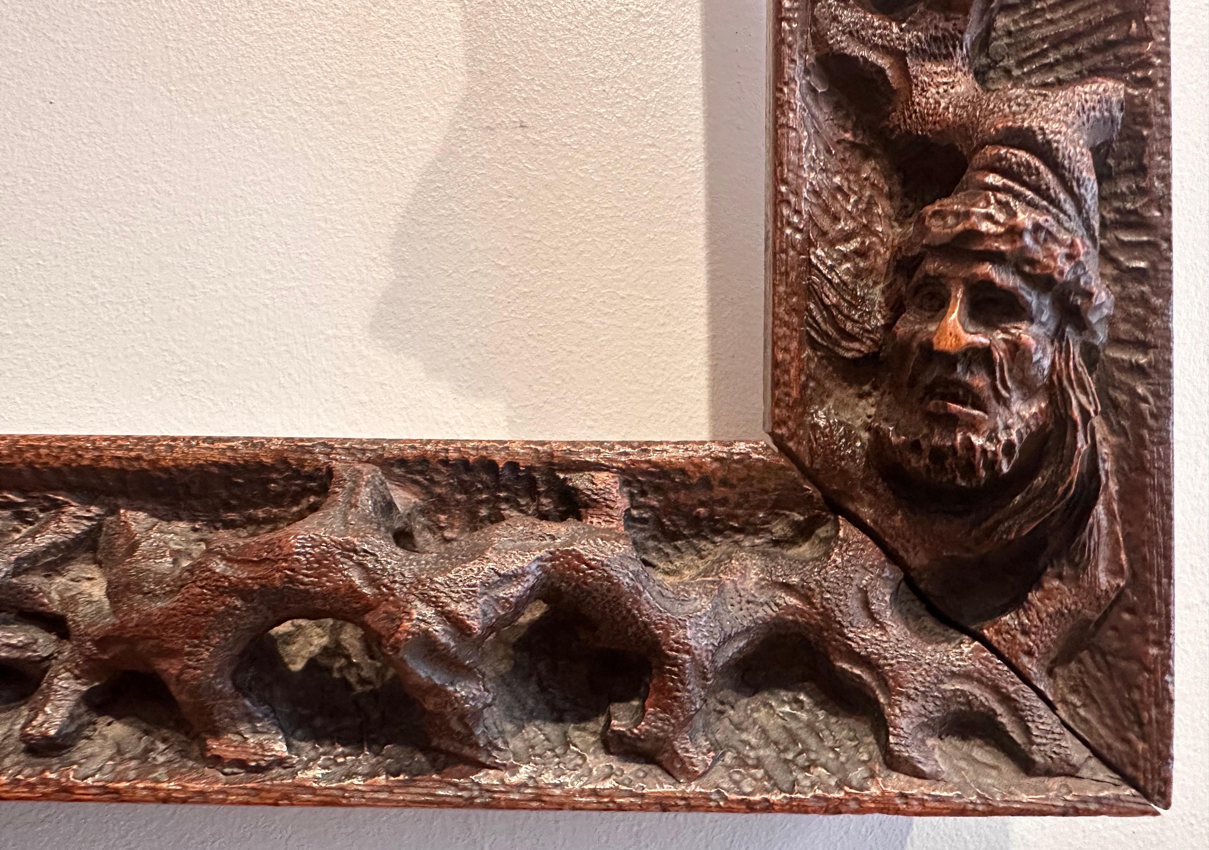 Carved and Openwork Wooden Frame, Austria, Early 19th C. For Sale 1