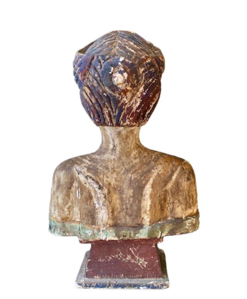 Carved and Painted Bust from French Indonesia 1