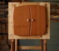 Carved and Painted Cabinet with Hammered Copper by Luke Malaney