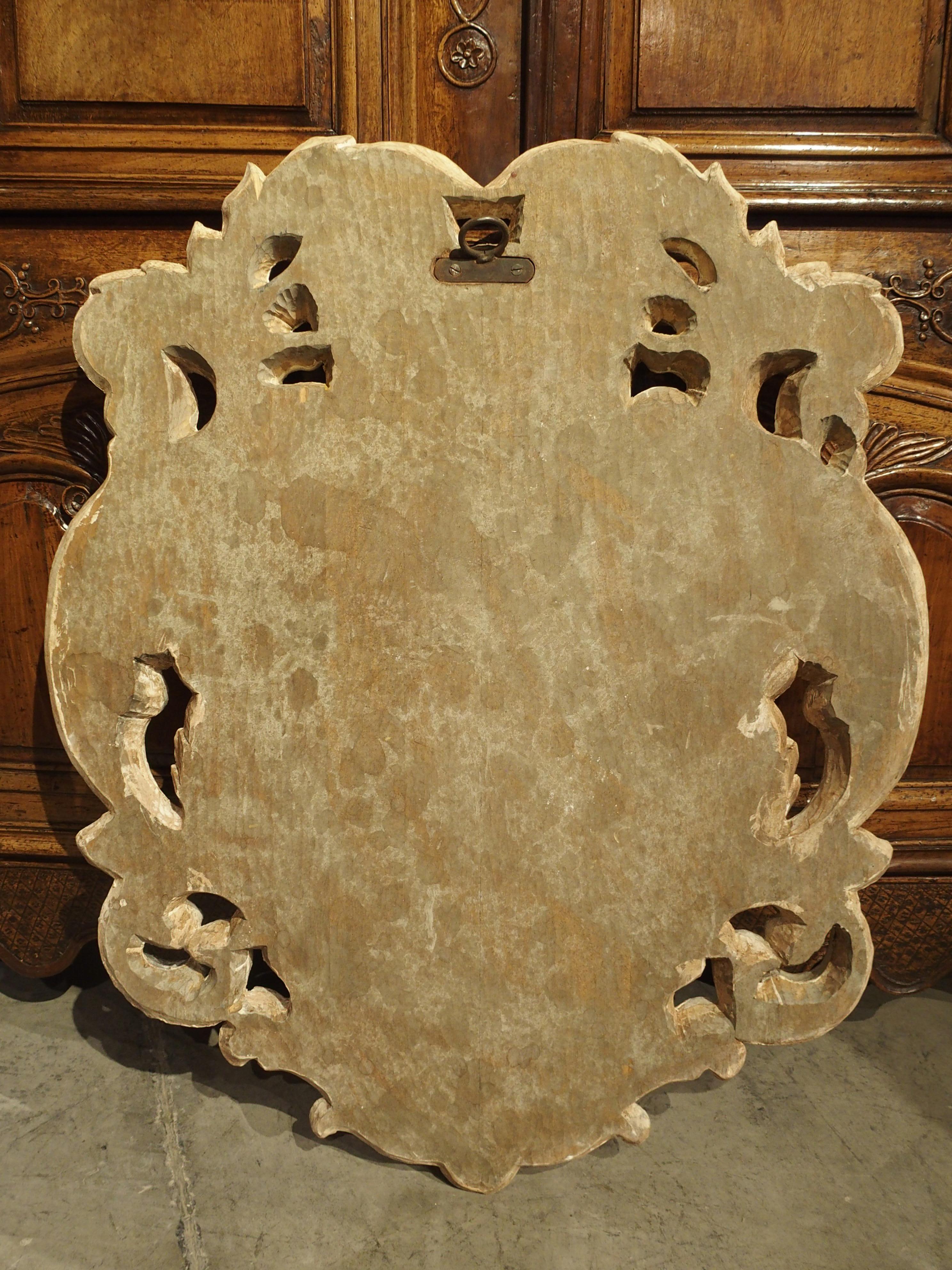 Carved and Painted Cartouche Plaque from Italy 2