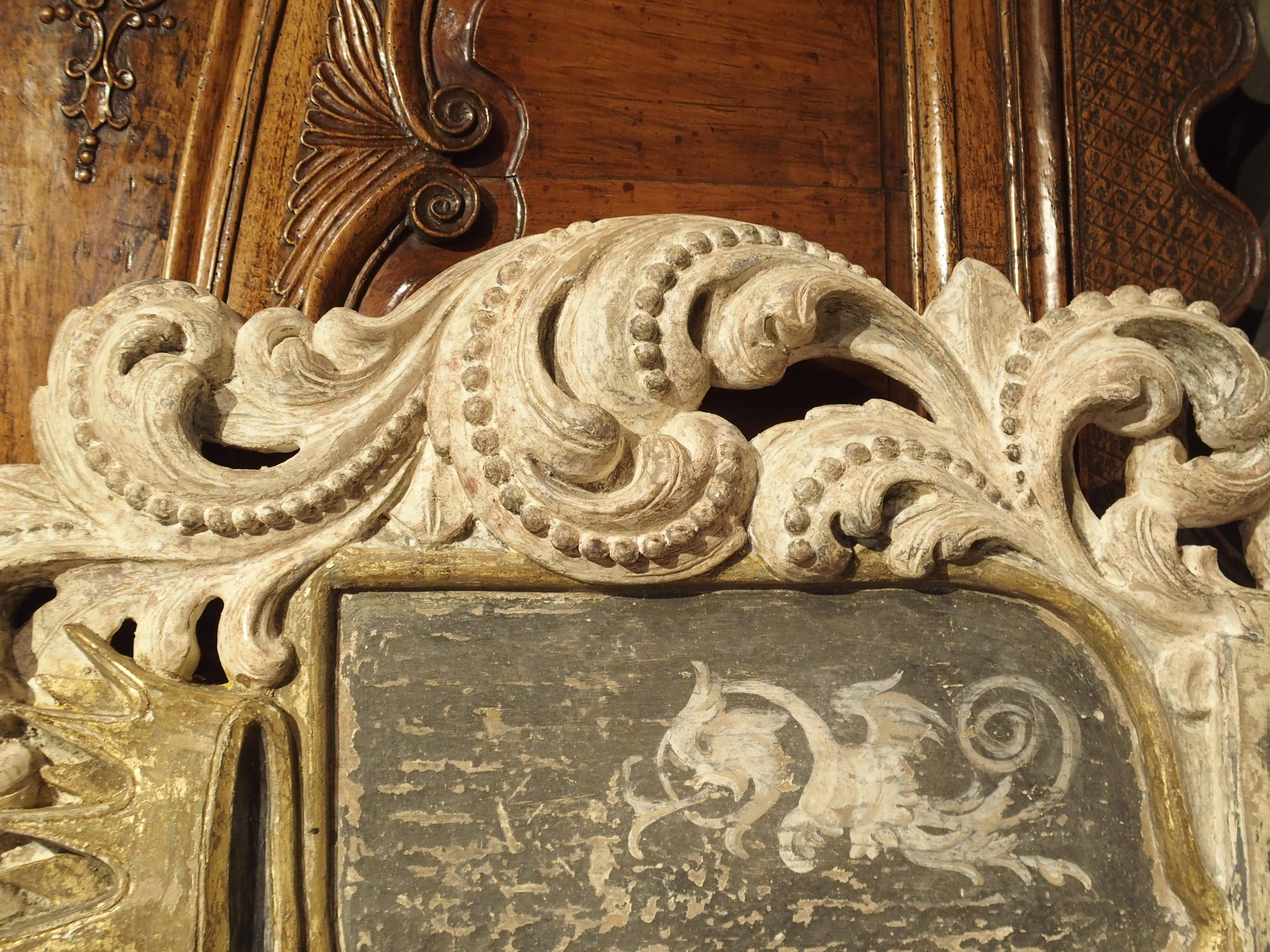Italian Carved and Painted Cartouche Plaque from Italy
