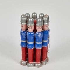 Carved and Painted Children's Toy Skittle Game Set from England, circa 1940