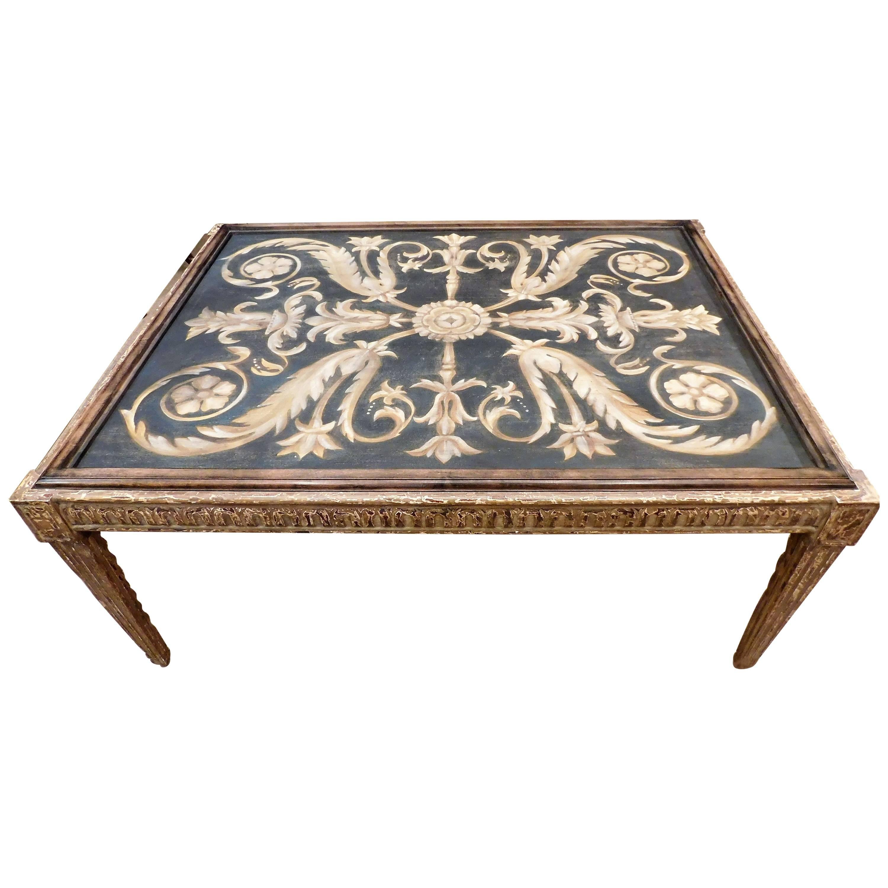 Table basse sculptée et peinte signée Thomas W. Morgan, 1995, Los Angeles en vente