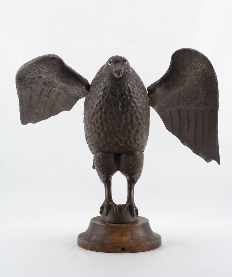 Carved and Painted Eagle on Stand For Sale at 1stDibs