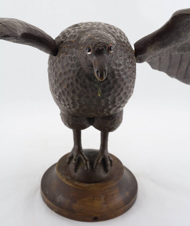 Carved and Painted Eagle on Stand For Sale at 1stDibs