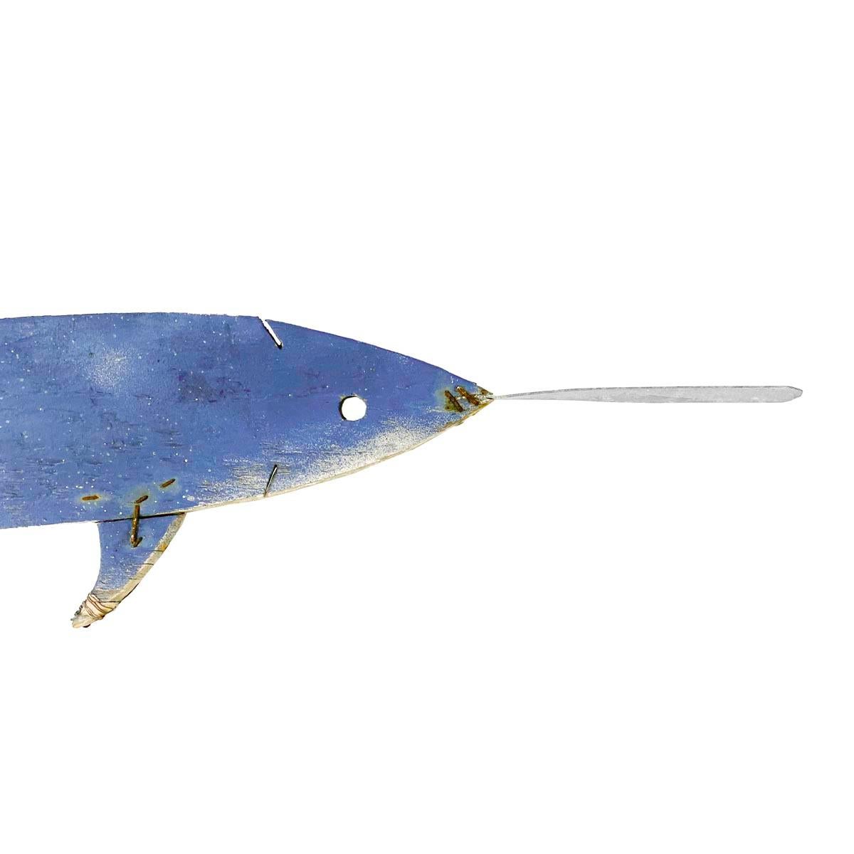 Hand-Crafted Carved and Painted Folk Art Swordfish Weathervane
