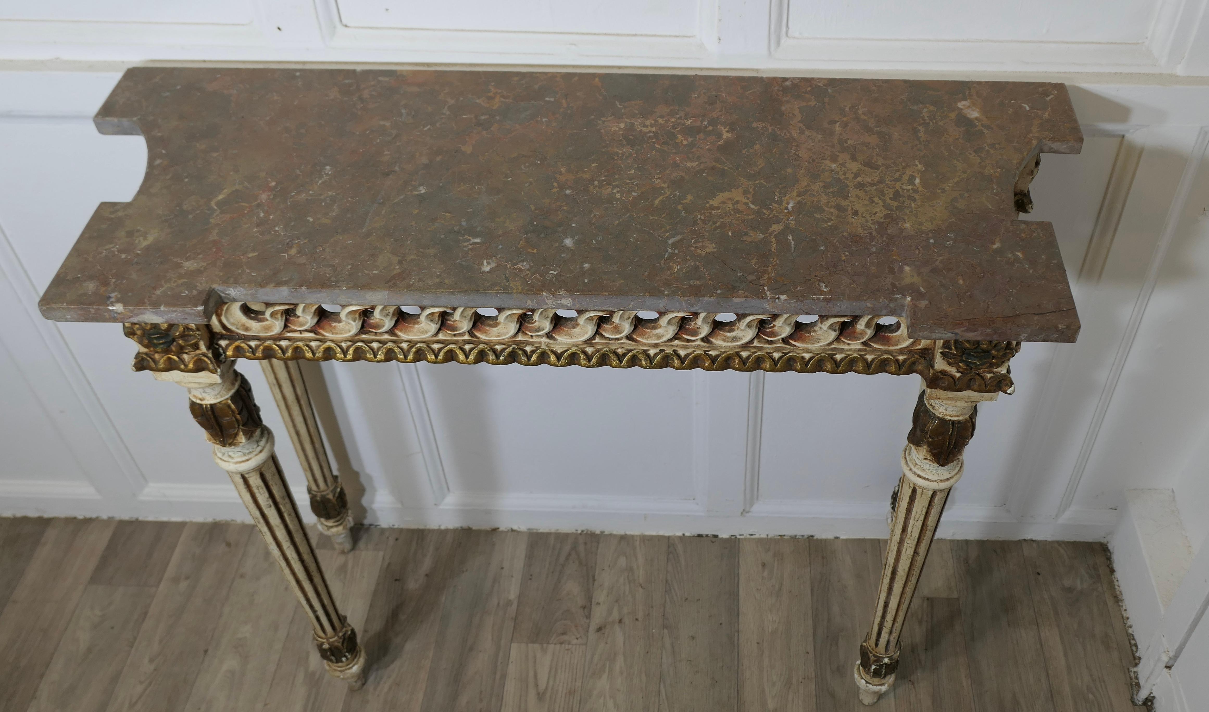 Louis Philippe Carved and Painted French Style Console or Hall Table For Sale