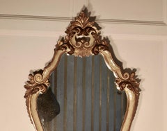 Carved and Painted Italian Console Mirror