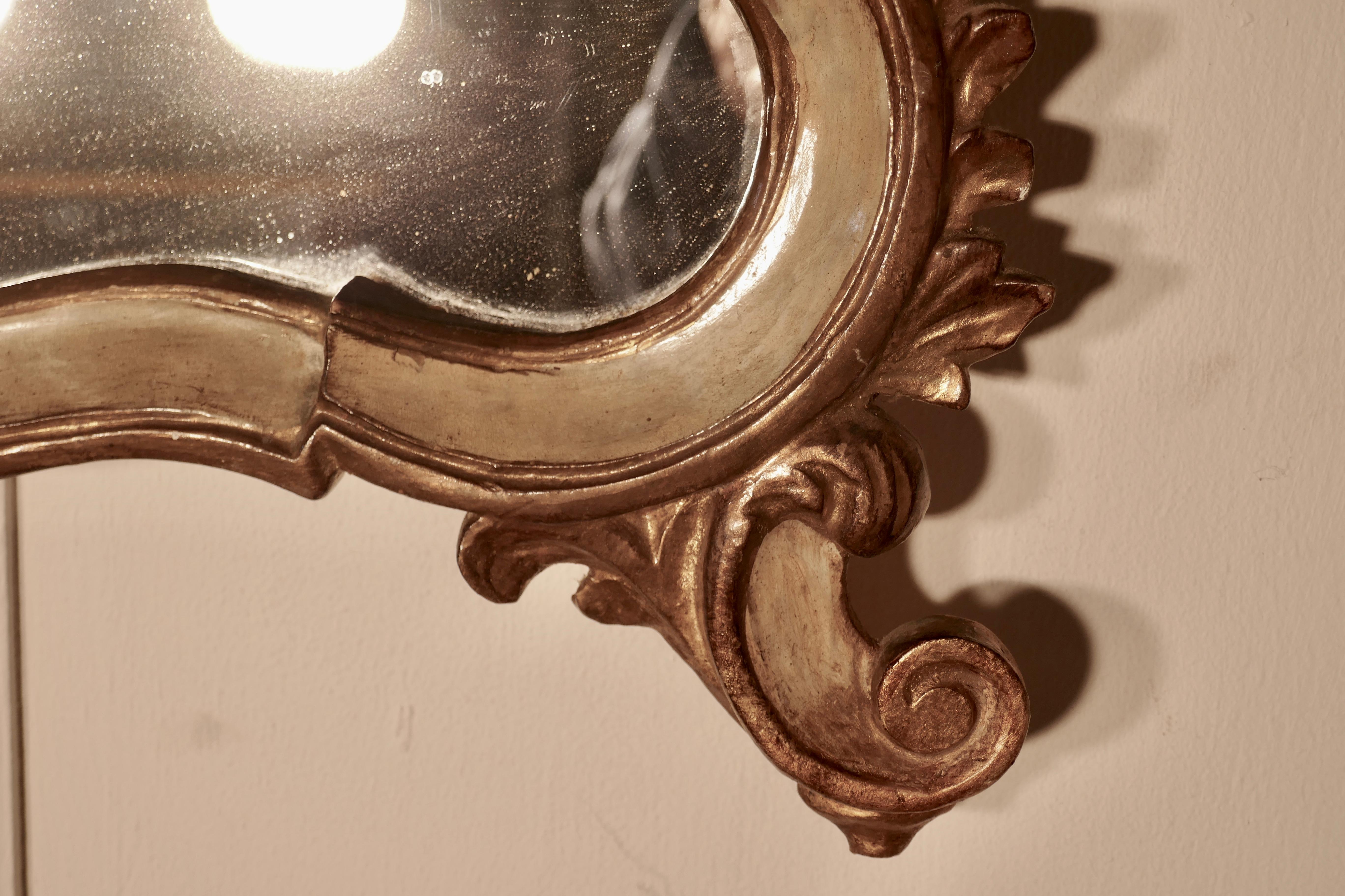 Carved and Painted Italian Console Mirror For Sale 1
