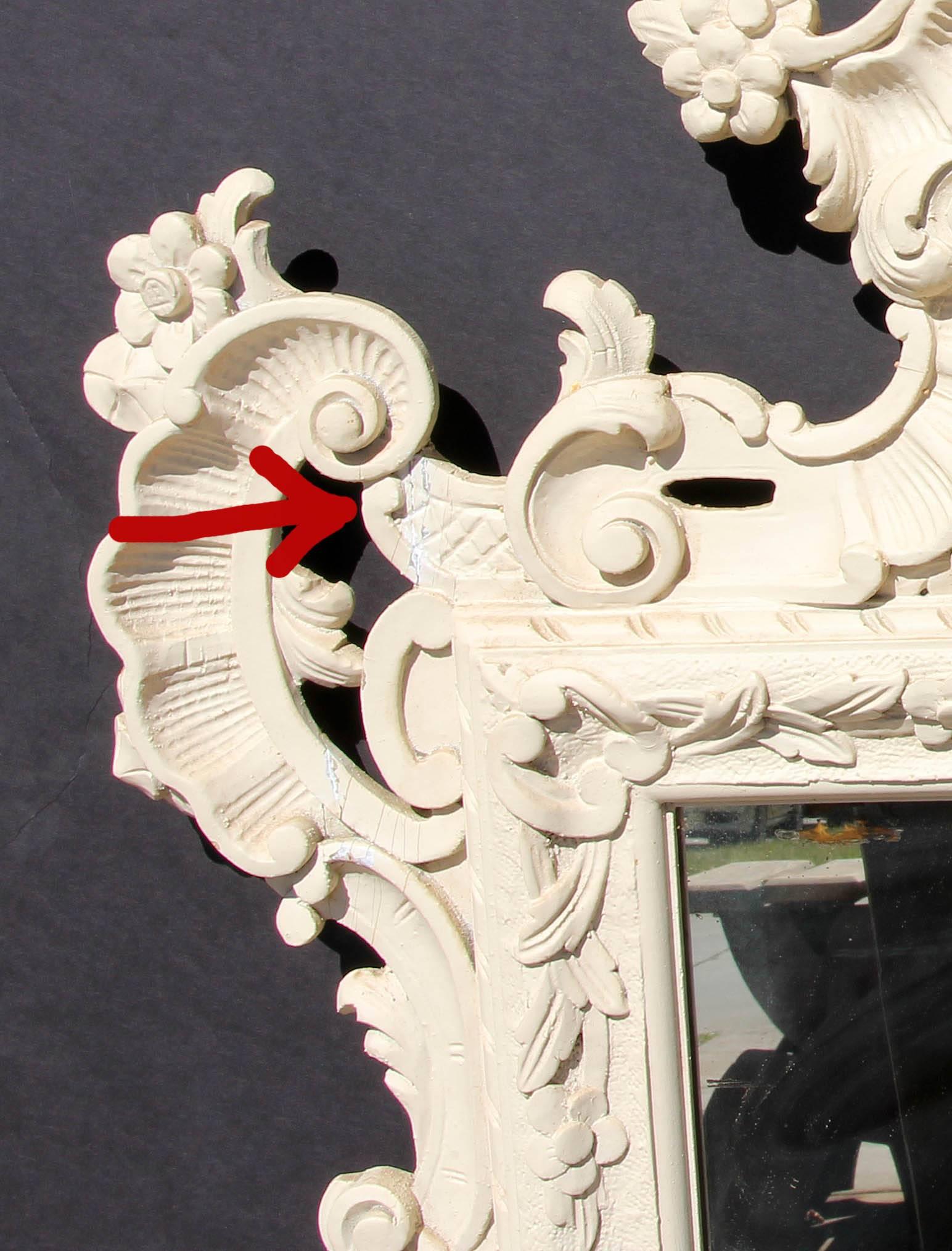 Italian Carved and Painted Louis XV Style Console Mirror