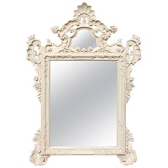 Carved and Painted Louis XV Style Console Mirror