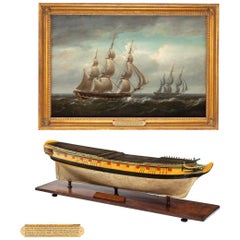 Modèle sculpté et peint d'une émeraude de Hms, 1811 et d'une émeraude de Hms et d'une améthyste de Hms