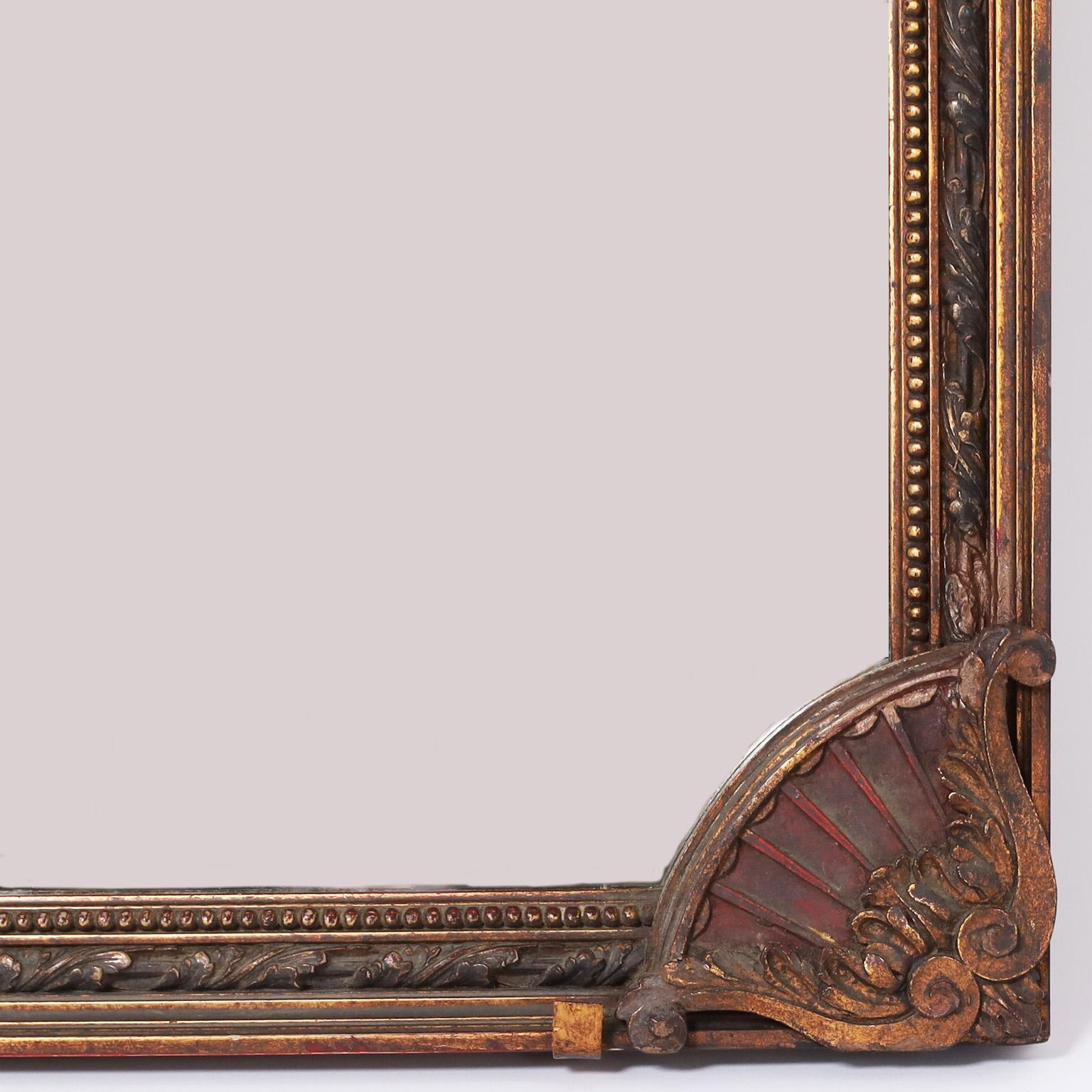 Carved and Painted Neoclassic Frame and Mirror For Sale 3