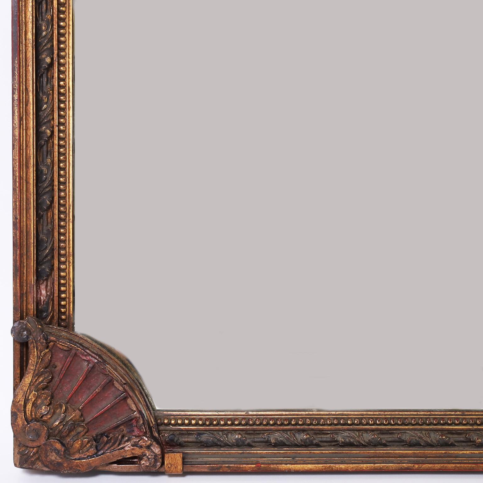 Carved and Painted Neoclassic Frame and Mirror For Sale 2