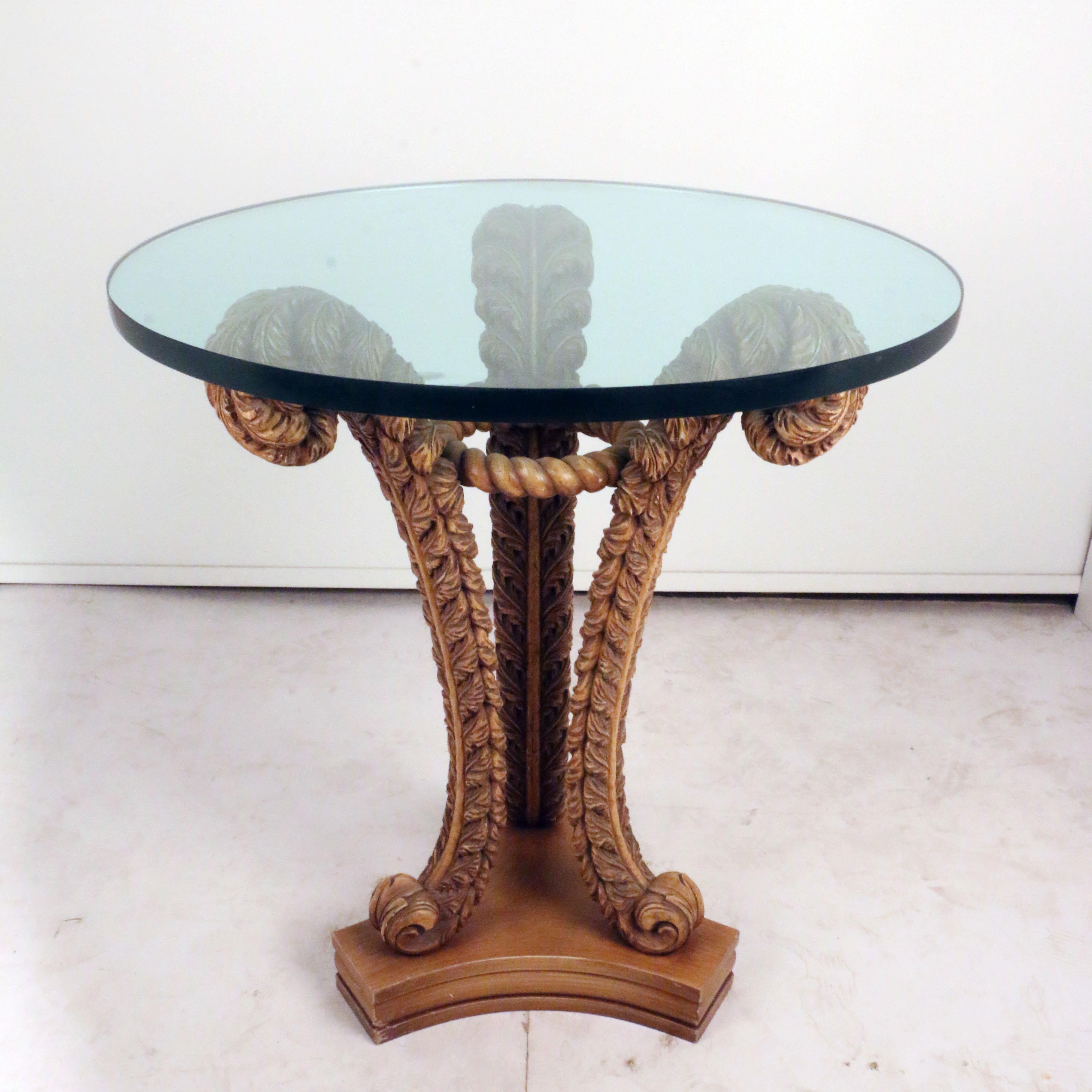 Canadian Carved and Painted Occasional Table, Attributed to Louis Pistono For Sale