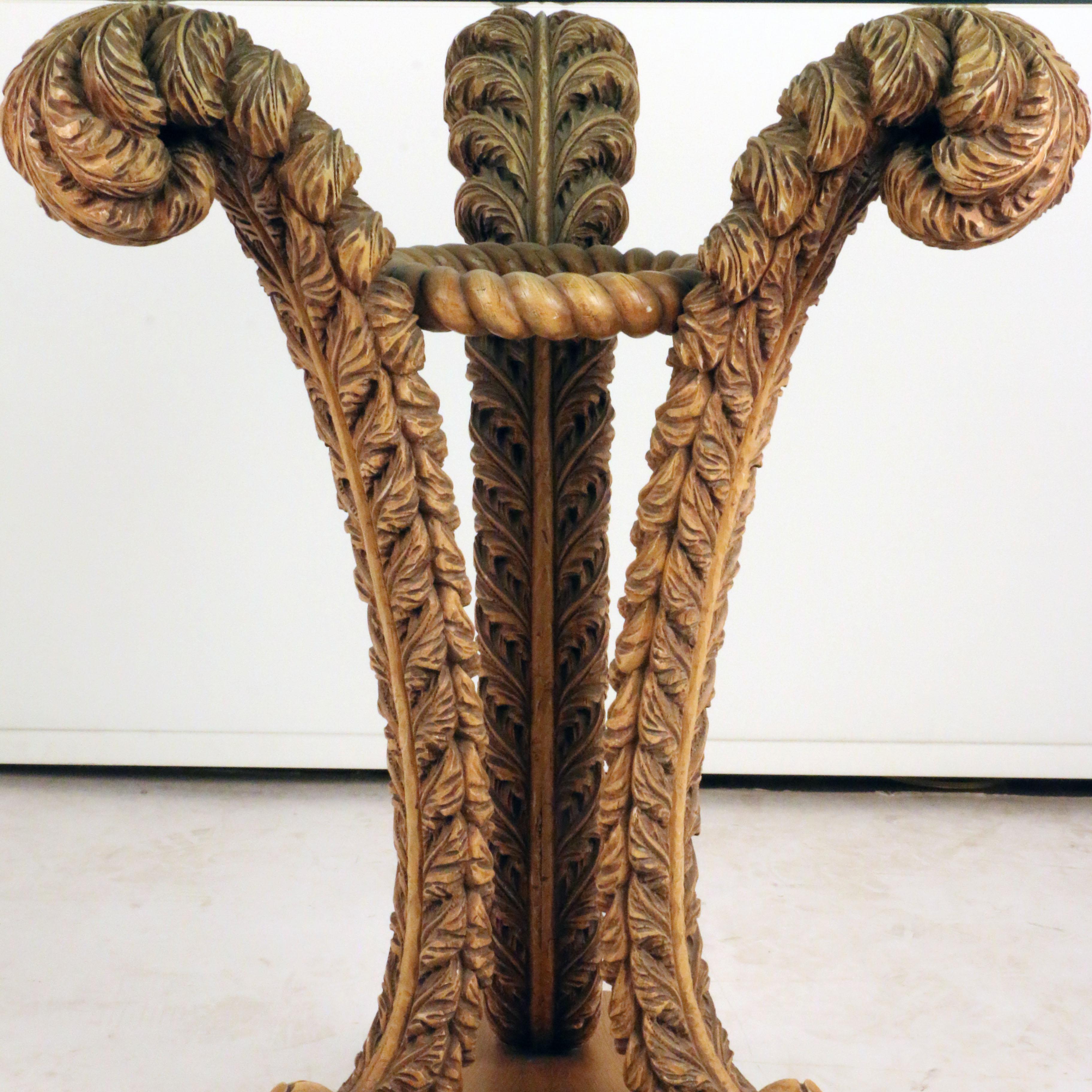 Mid-20th Century Carved and Painted Occasional Table, Attributed to Louis Pistono For Sale