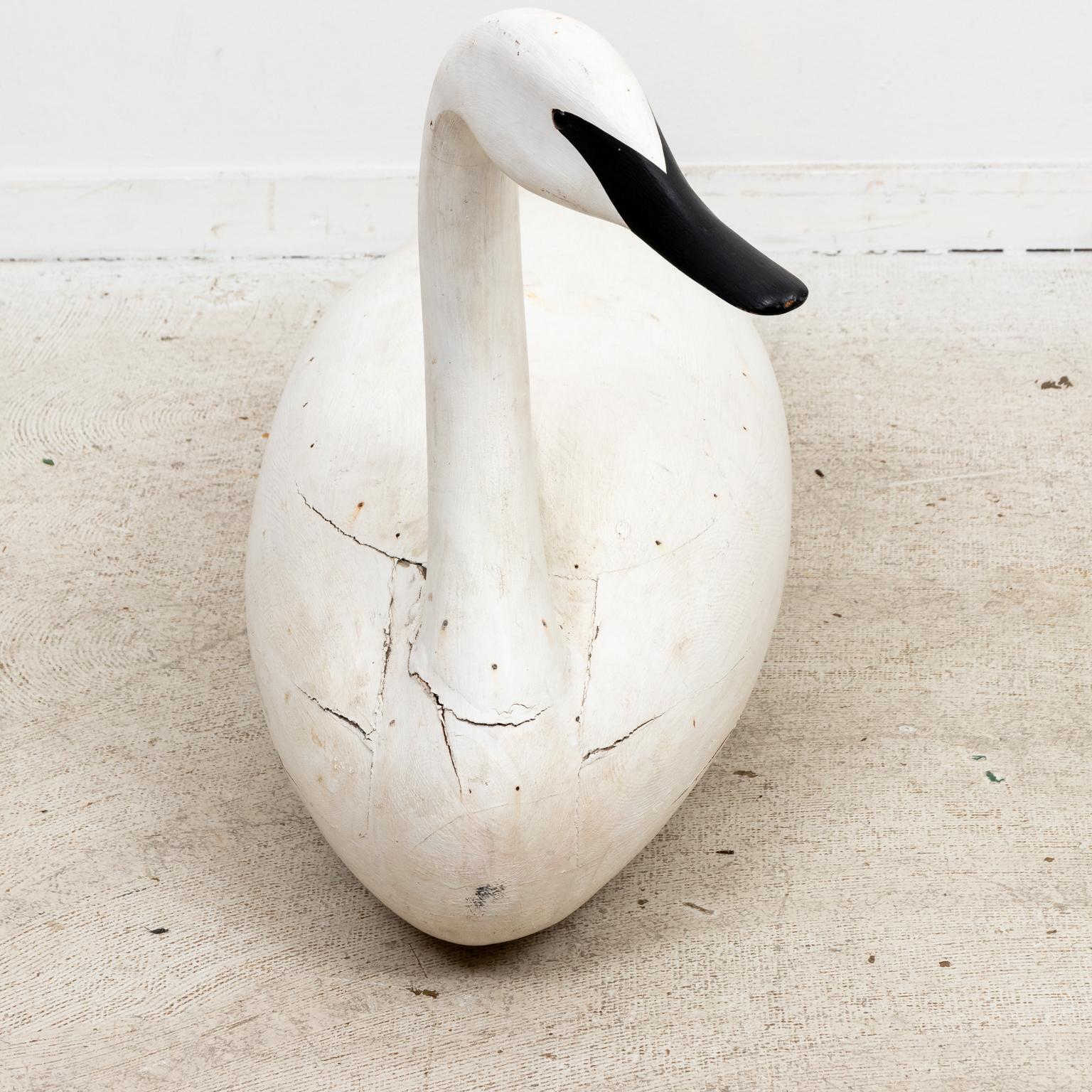 wooden swan decoy