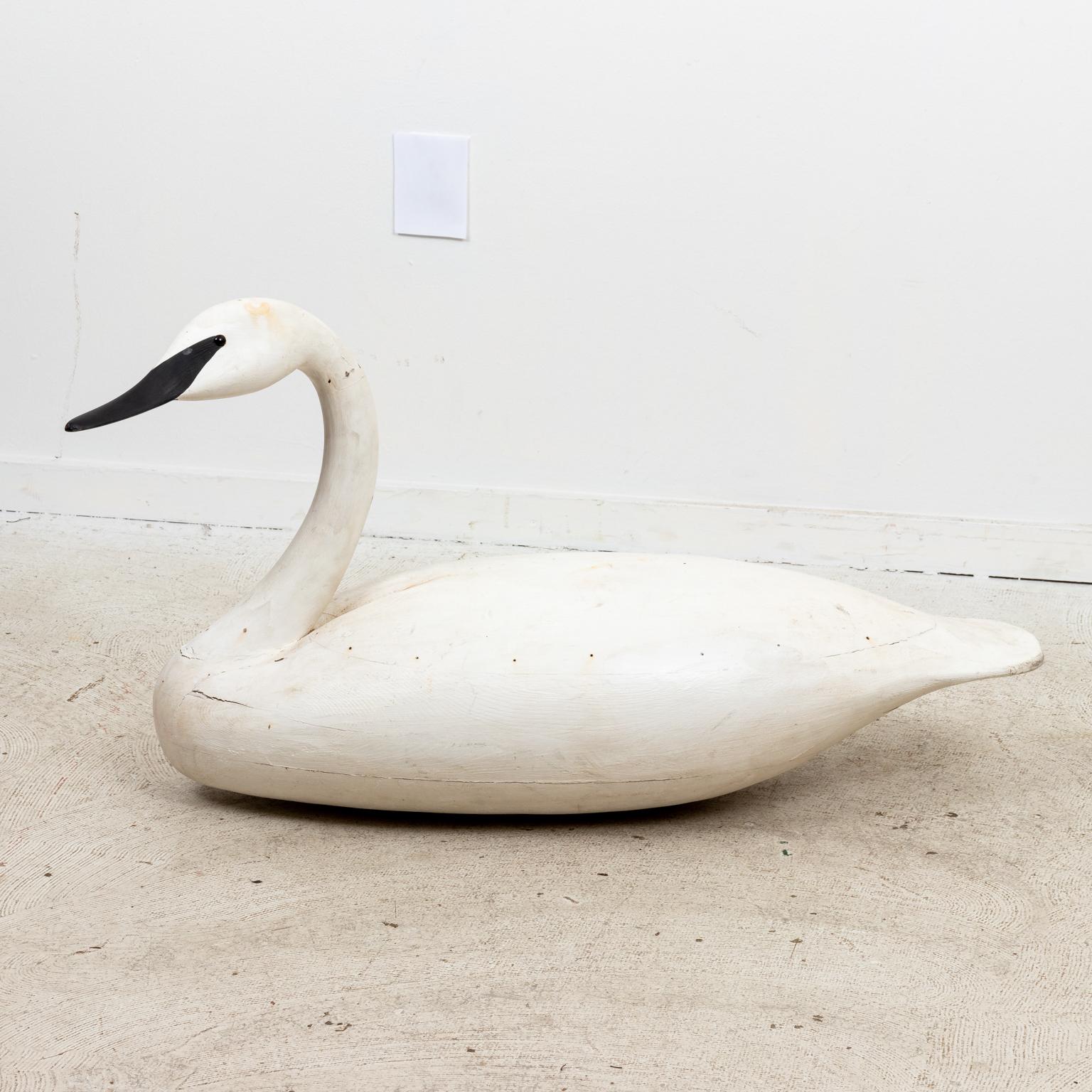 American Carved and Painted Swan Decoy by JP Hand