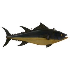 Carved And Painted Tuna Fish Carving