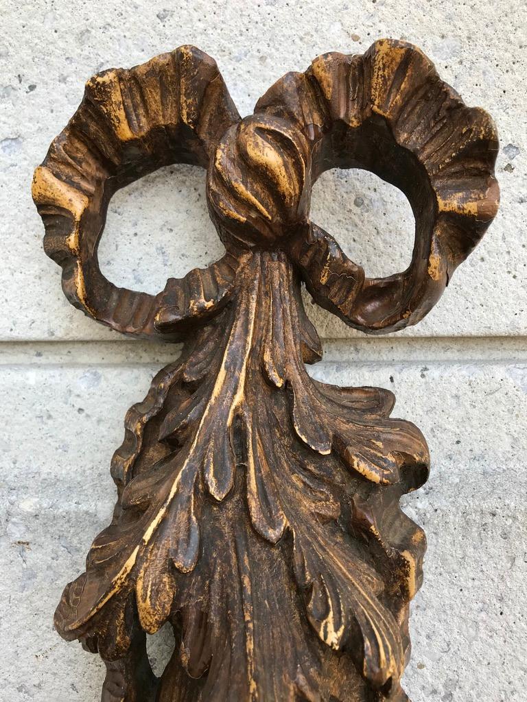 Carved and Painted Wood Architectural Fruit Swag 9