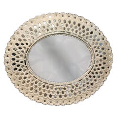 Carved and Painted Wood Mirror