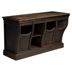 Carved and Painted Wooden Store Counter, France 1800