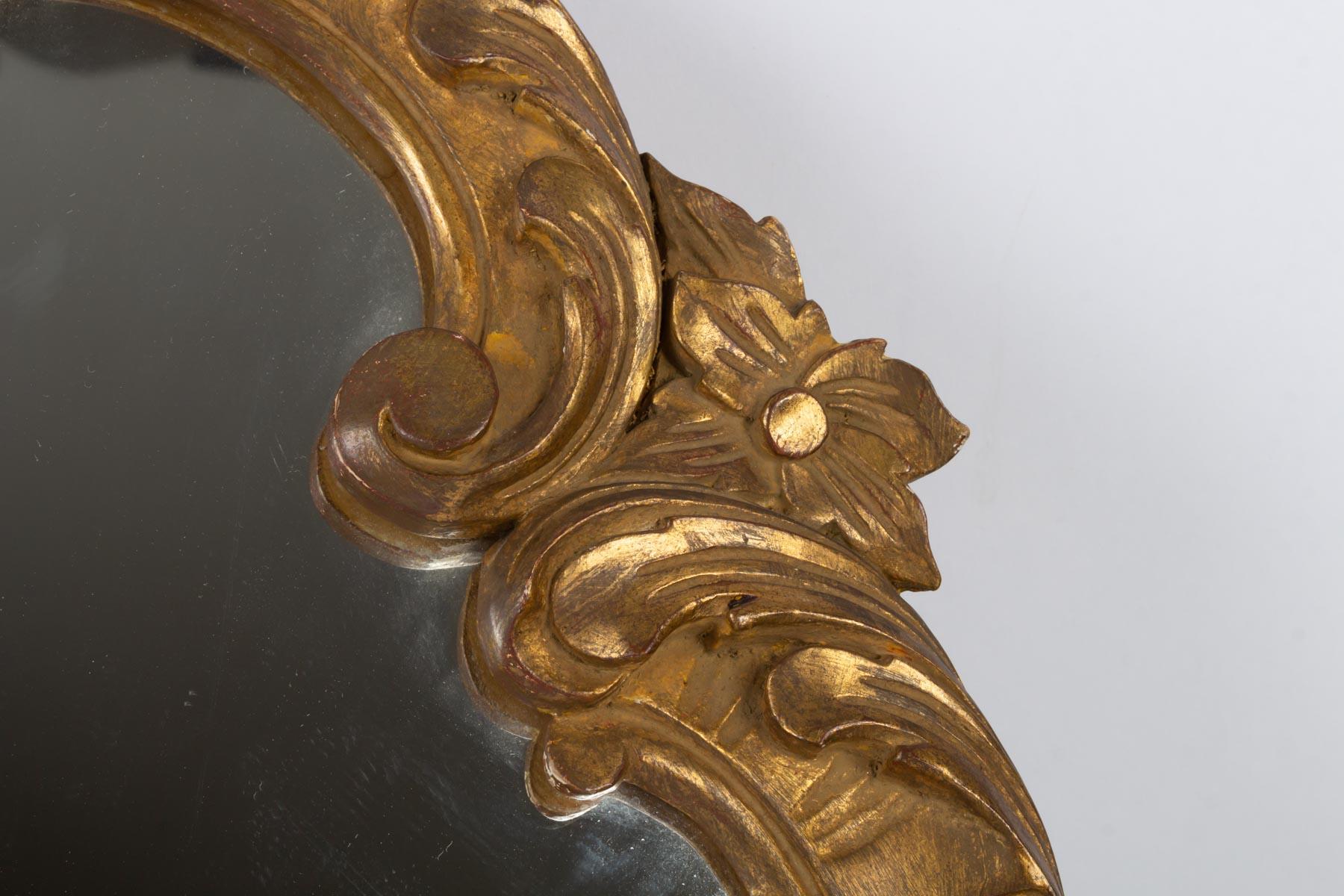 Carved and Patinated Wooden Mirror in the Louis XV Style 3