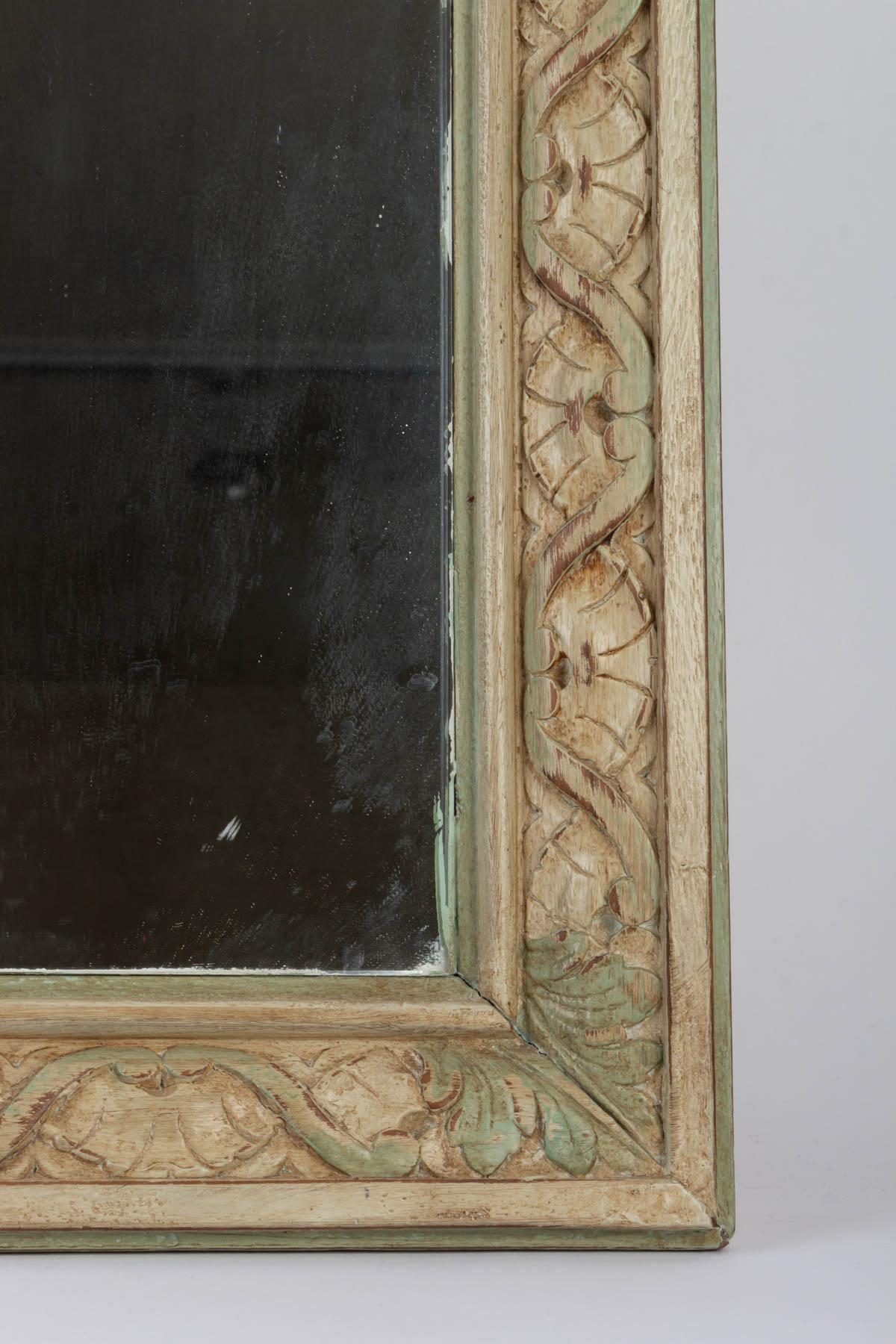 French Carved and Patinated Wooden Mirror in the Napoleon III Style