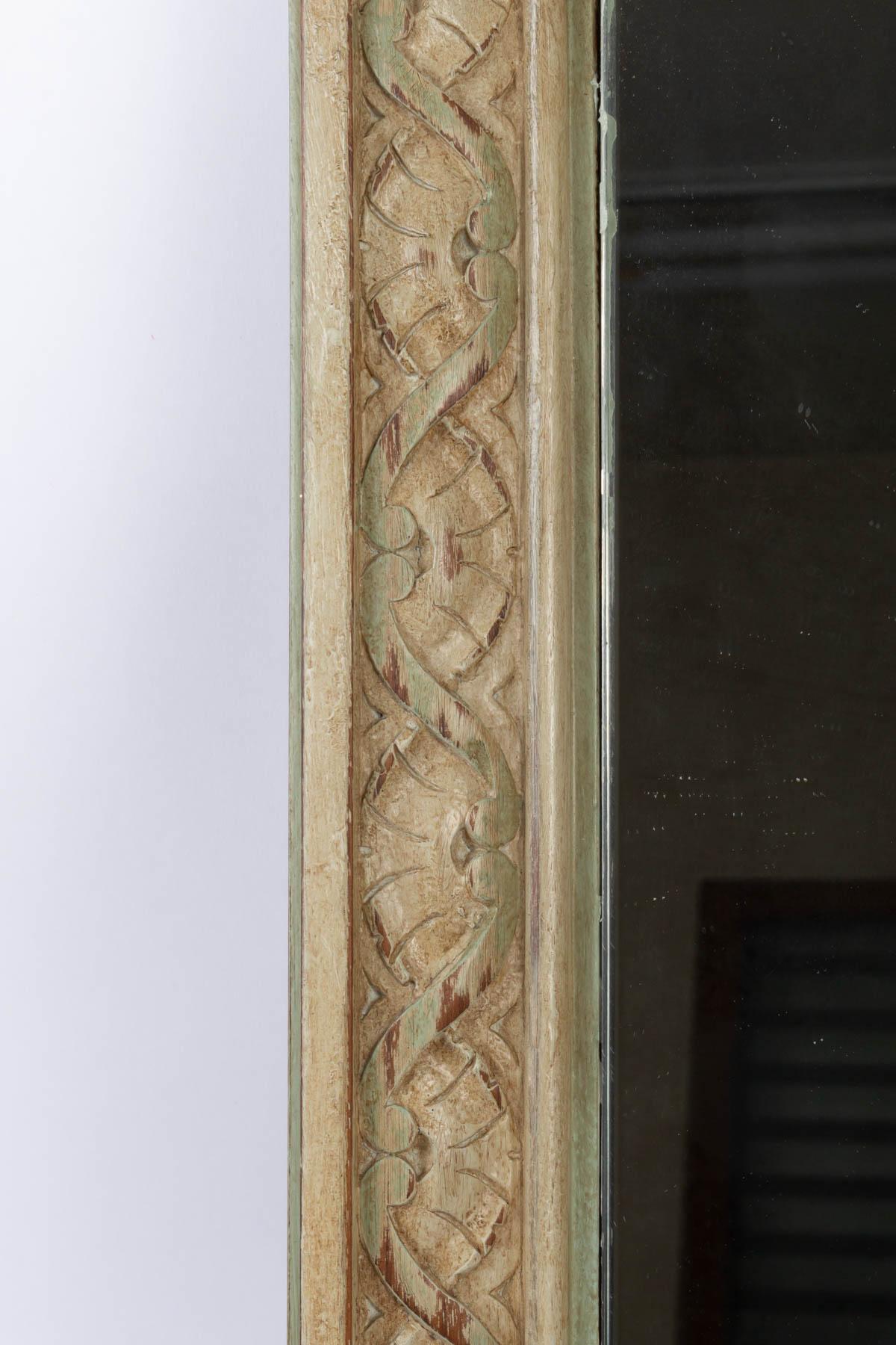 Carved and Patinated Wooden Mirror in the Napoleon III Style In Good Condition In Saint-Ouen, FR