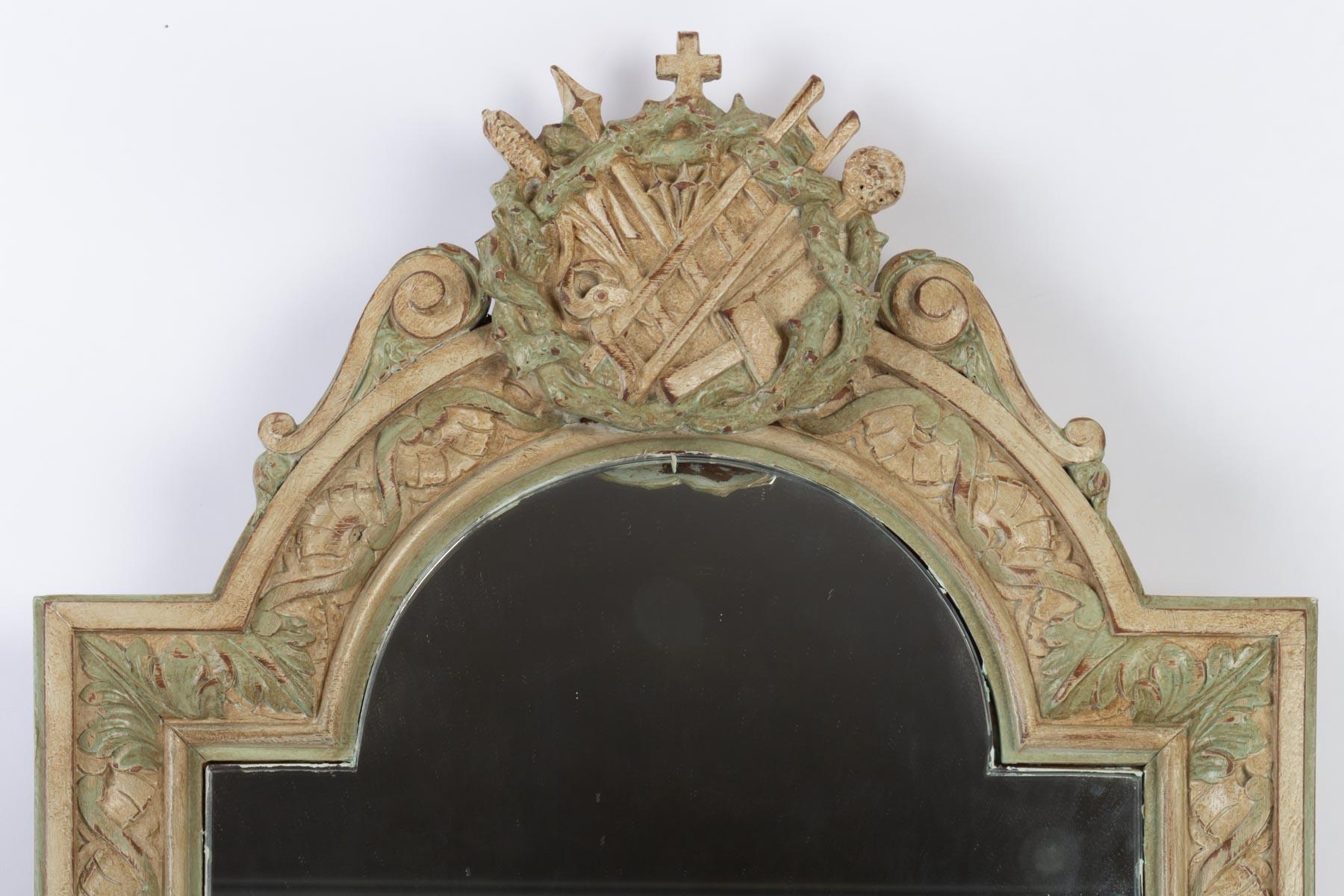 Carved and Patinated Wooden Mirror in the Napoleon III Style 3