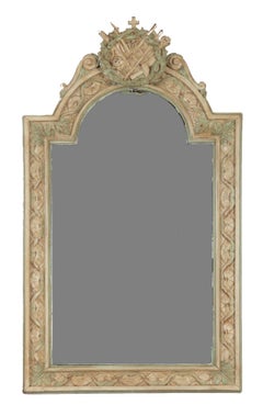 Carved and Patinated Wooden Mirror in the Napoleon III Style
