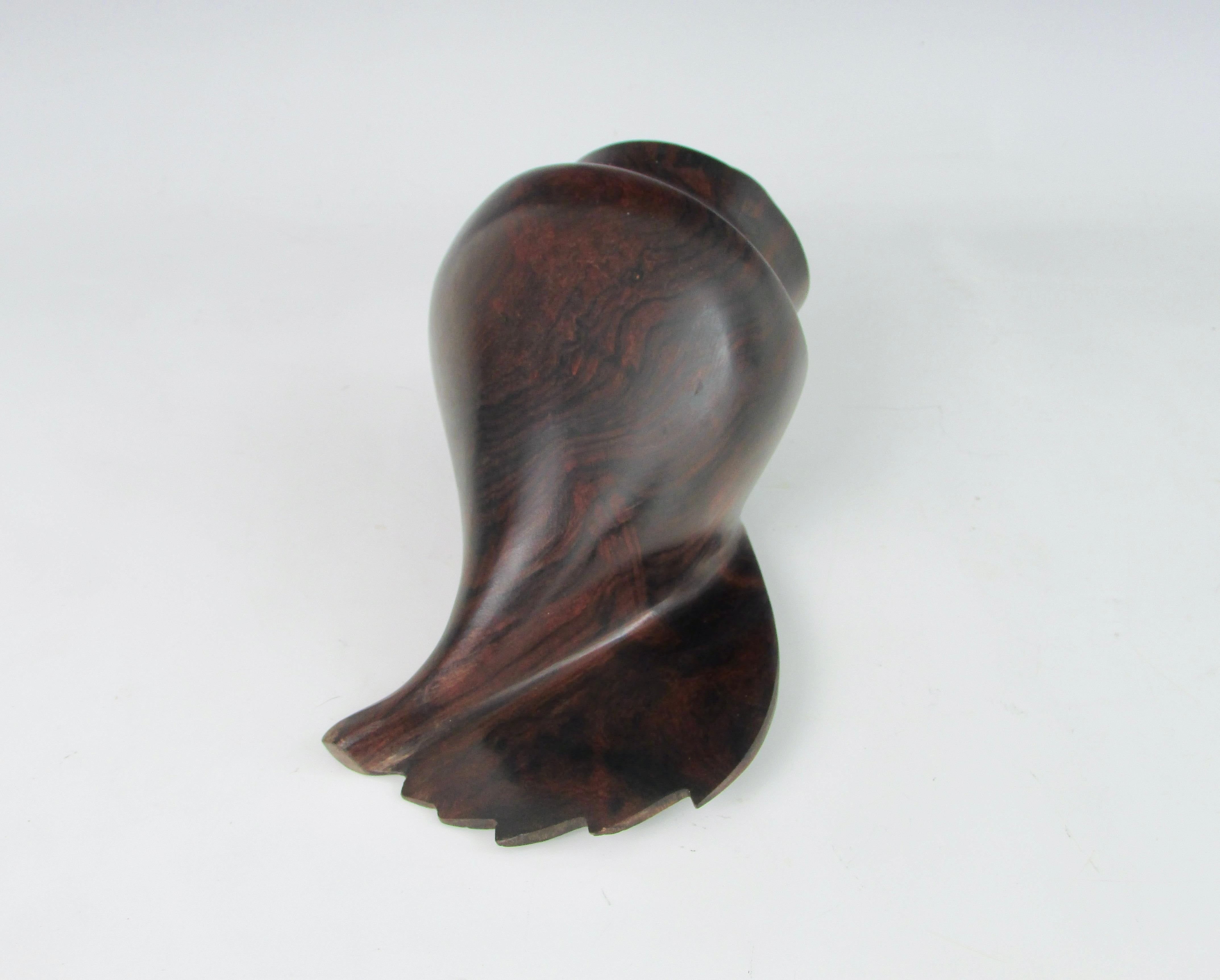 20th Century Carved and Polished Rosewood Conch Shell For Sale