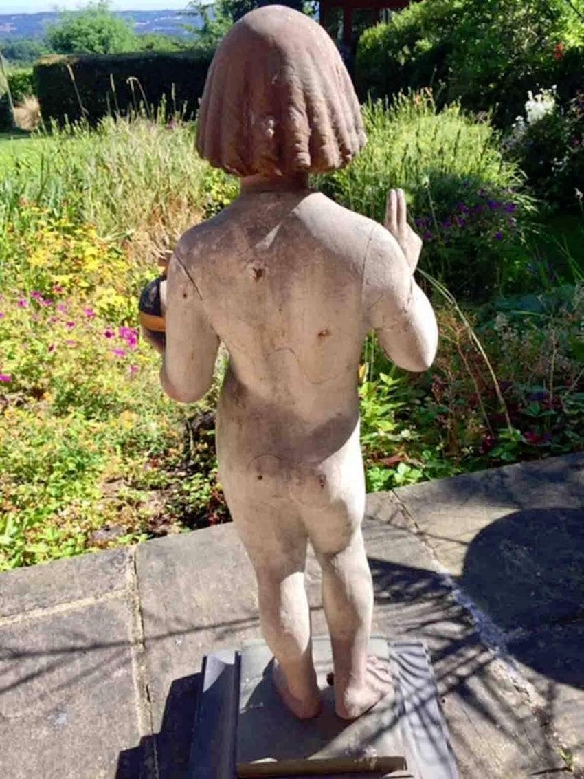 Intagliato a mano Figura intagliata e policroma del giovane Cristo in vendita