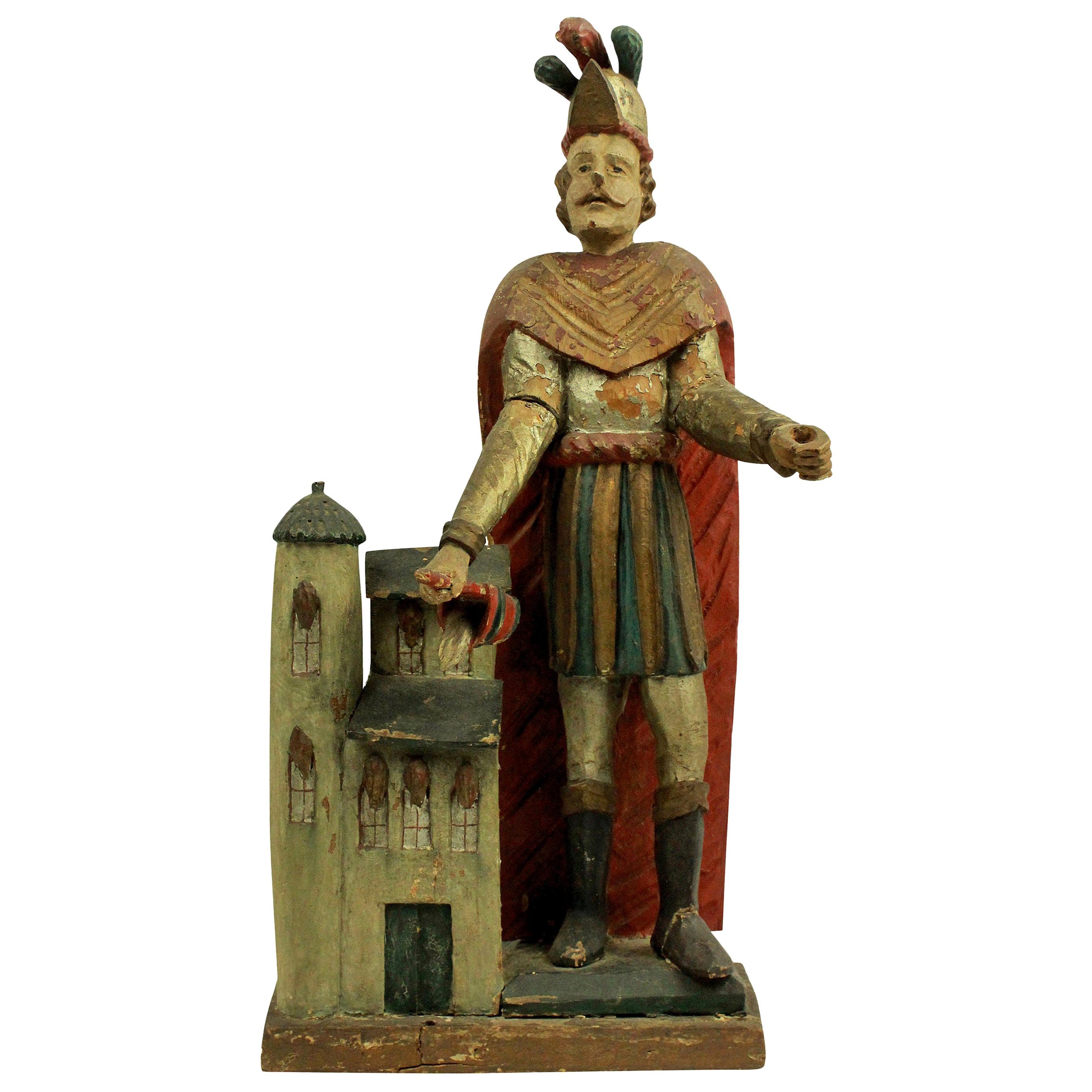 Carved and Polychrome Statue of Saint Florian