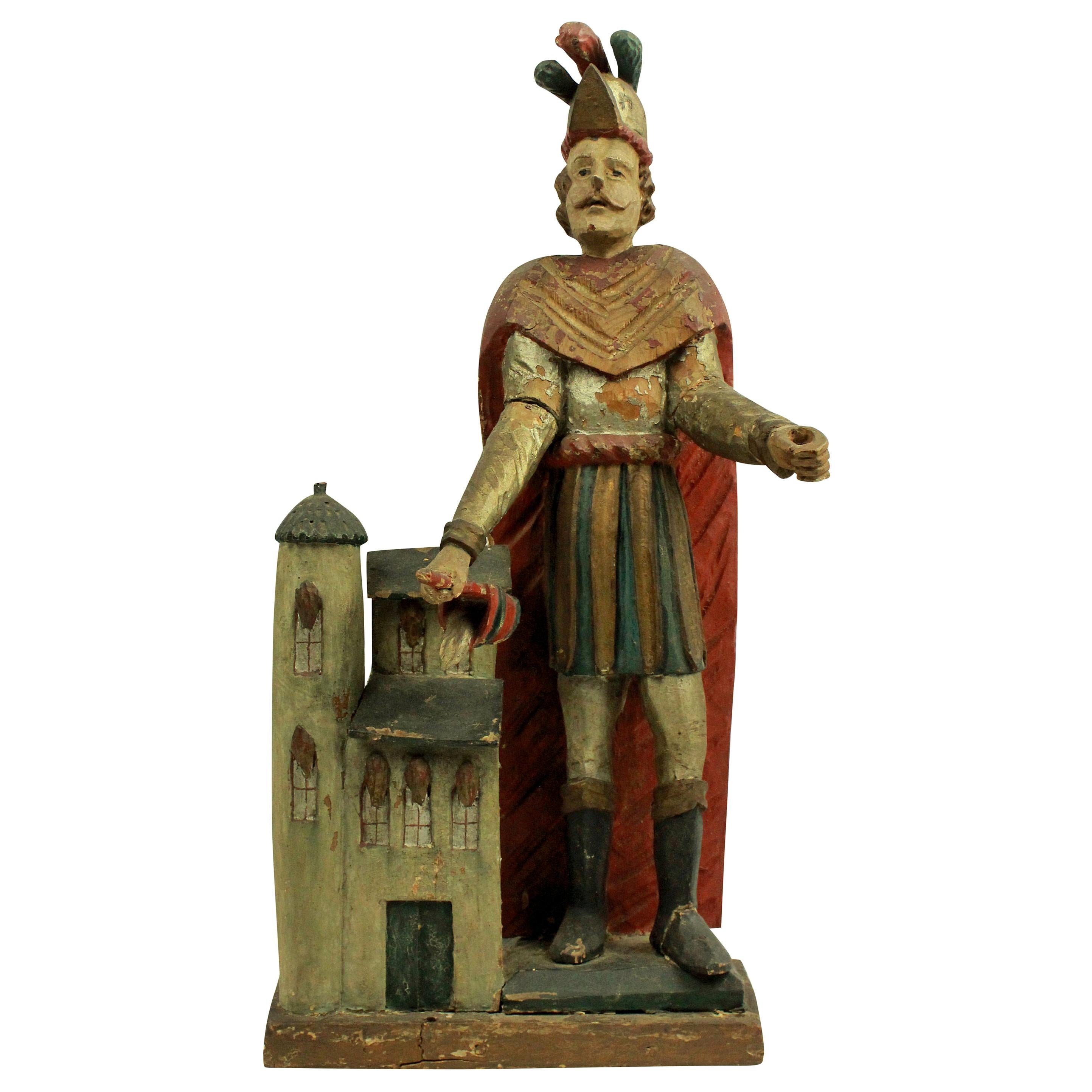 Carved and Polychrome Statue of Saint Florian