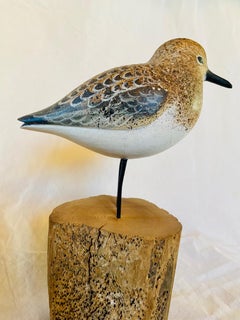 Carved and Polychromed Plover by Pat Gardner, Nantucket, 1974