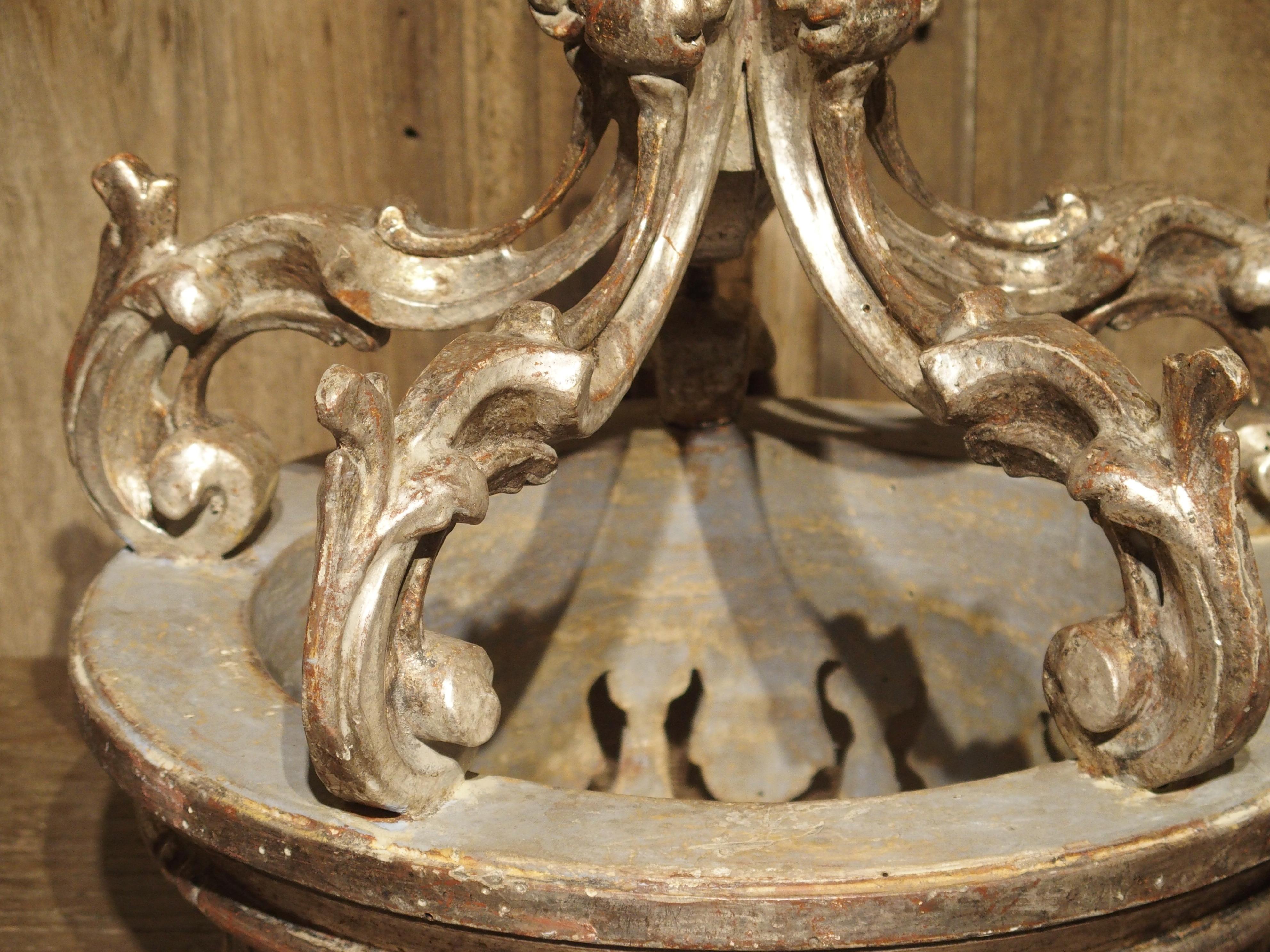 Carved and Silver Gilt Italian Bed Crown 4