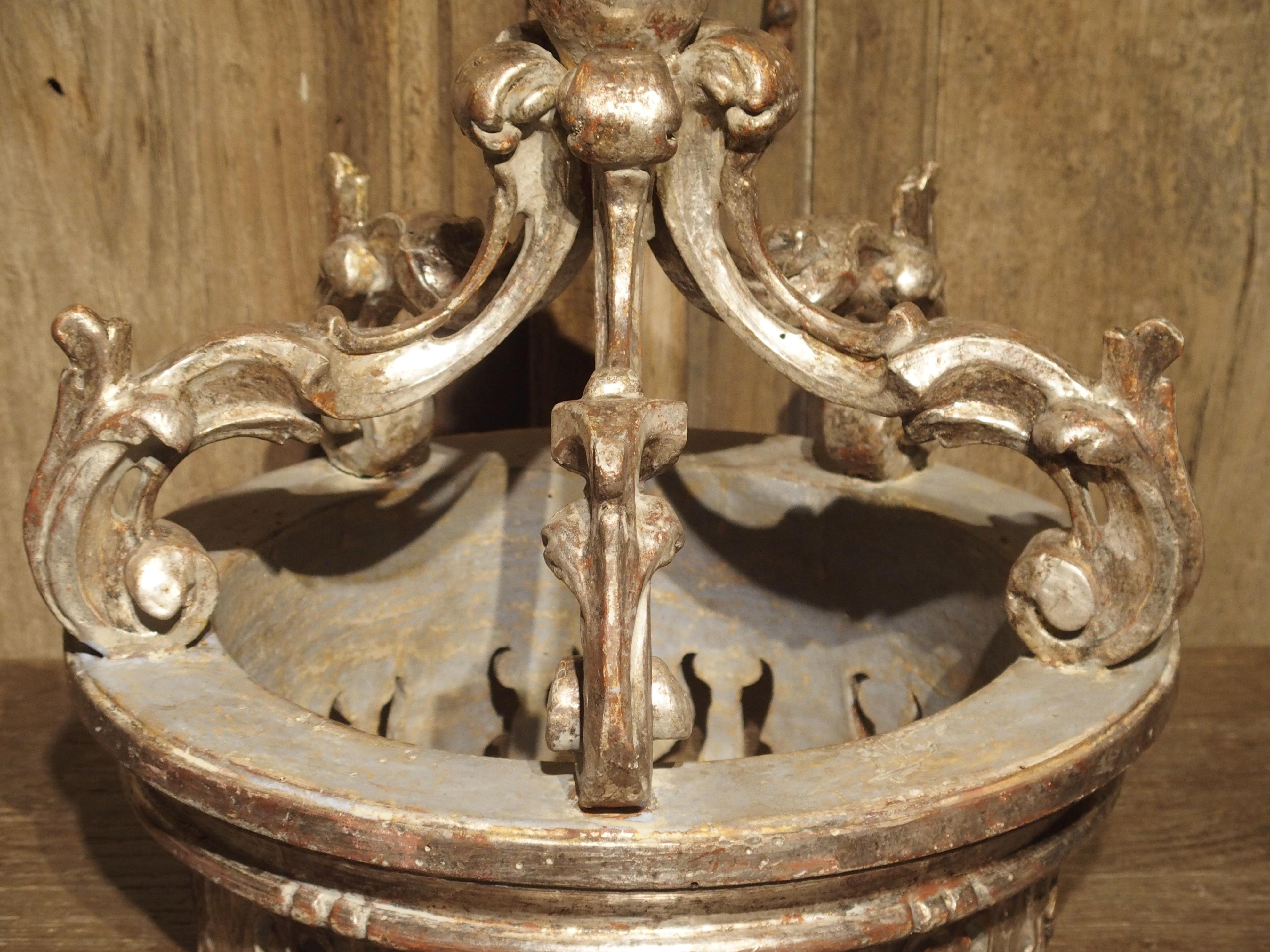 Carved and Silver Gilt Italian Bed Crown 5