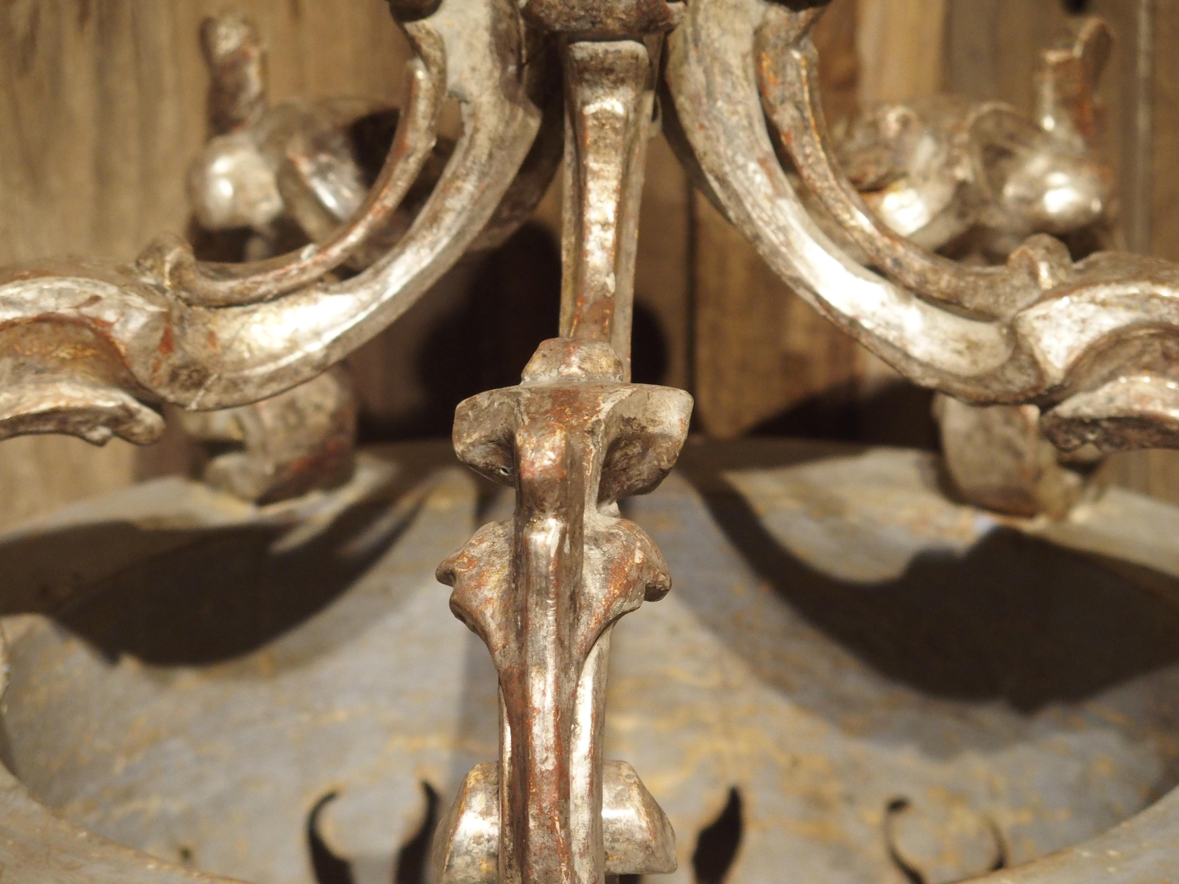 Carved and Silver Gilt Italian Bed Crown 9