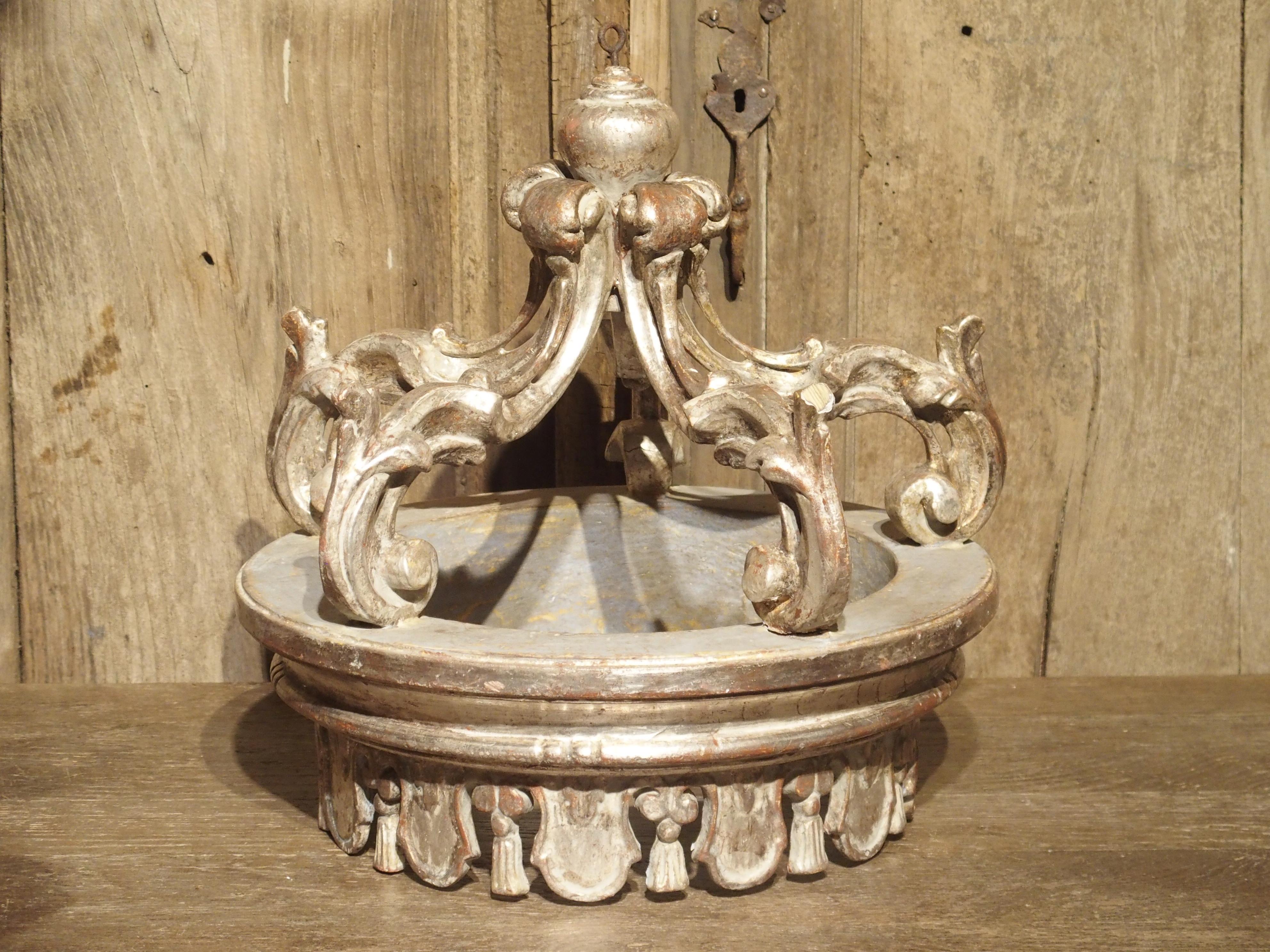 Carved and Silver Gilt Italian Bed Crown 12