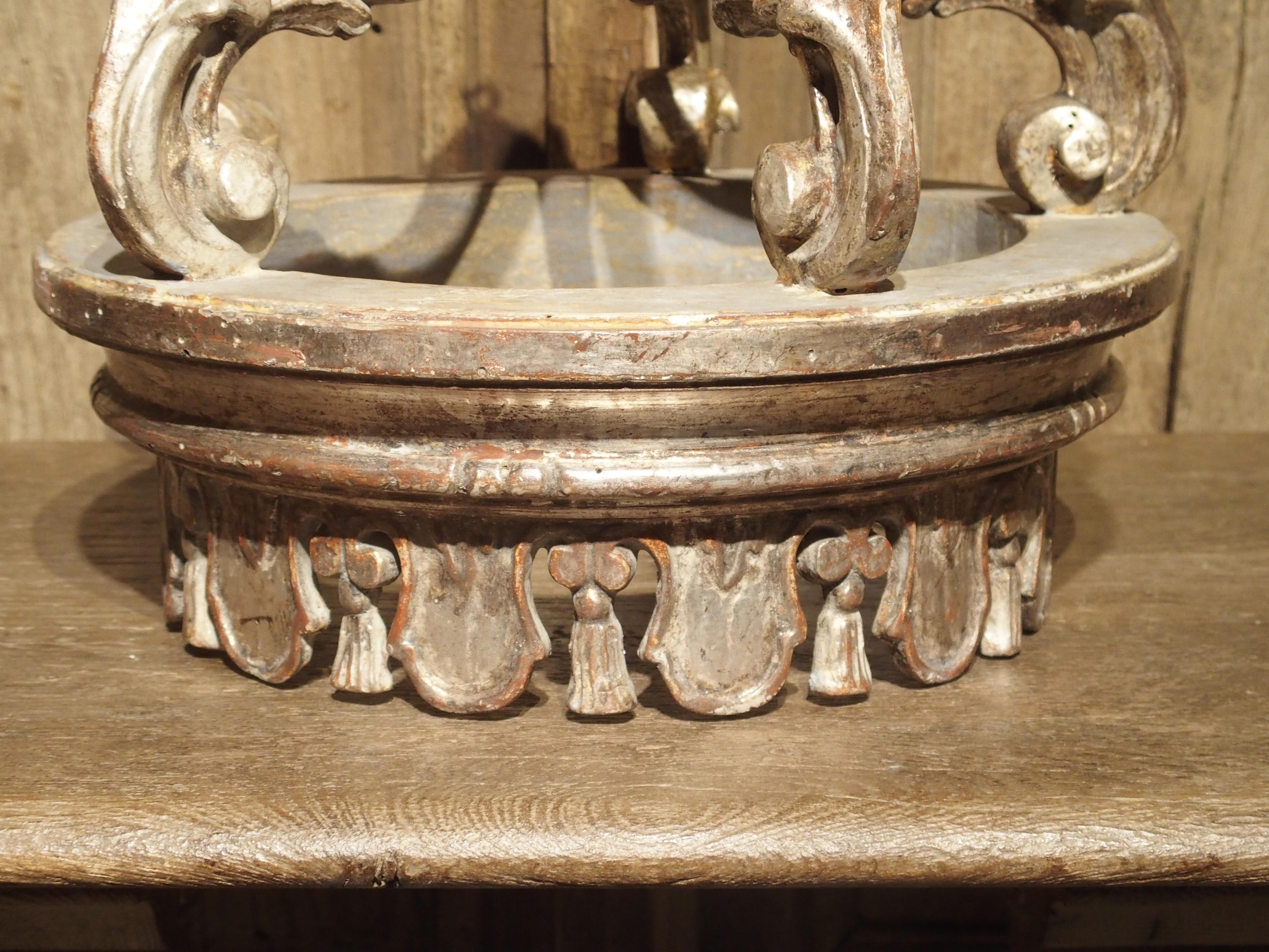 Carved and Silver Gilt Italian Bed Crown 3