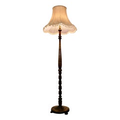 Antique Carved and Turned Oak Floor Lamp, Standard Lamp