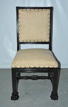 Carved and Upholstered Hall Chair