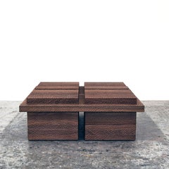 Carved and Walnut BW-4S Table Bench by John Eric Byers