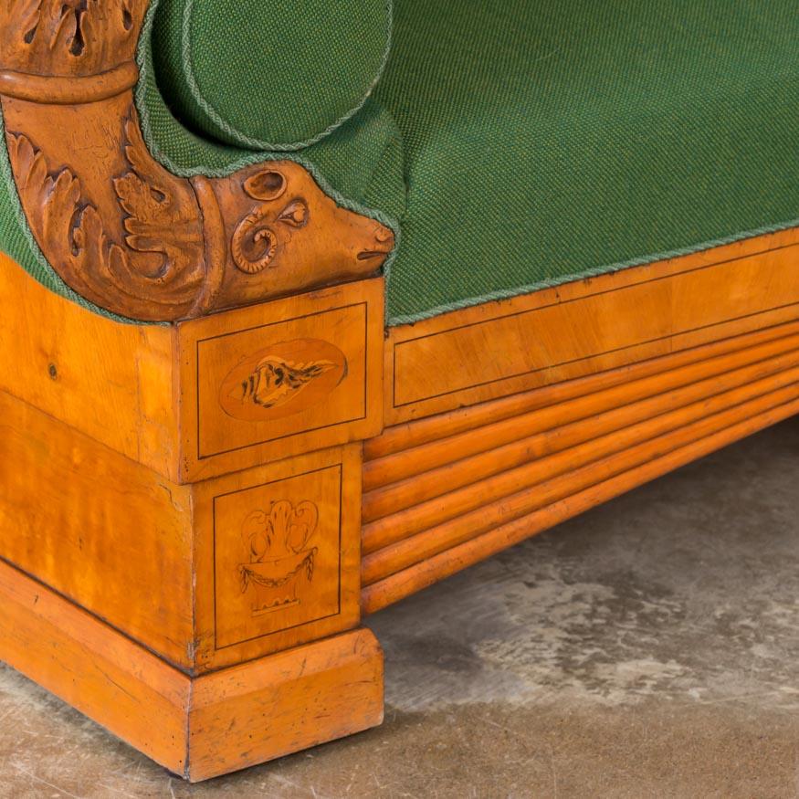 Carved Antique 19th Century Danish Birch Biedermeier Sofa 1